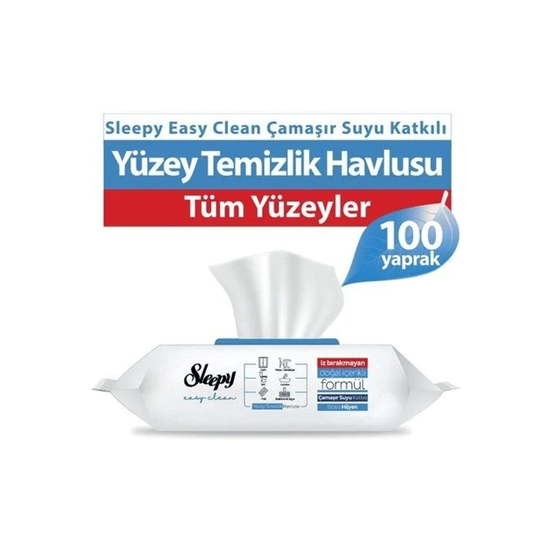 SLEEPY YÜZEY TEMİZLİK HAVLUSU ÇAMAŞIR SUYU KATKILI 100'lü