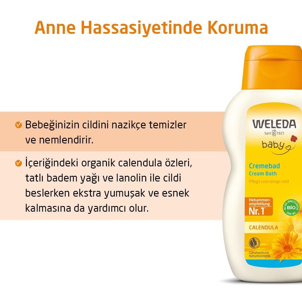 Weleda Calendula Organik Temizleyici ve Nemlendirici Banyo Kremi 200ml 