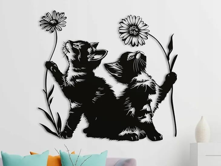  Odi3d Curious Cats Duvar Süsü