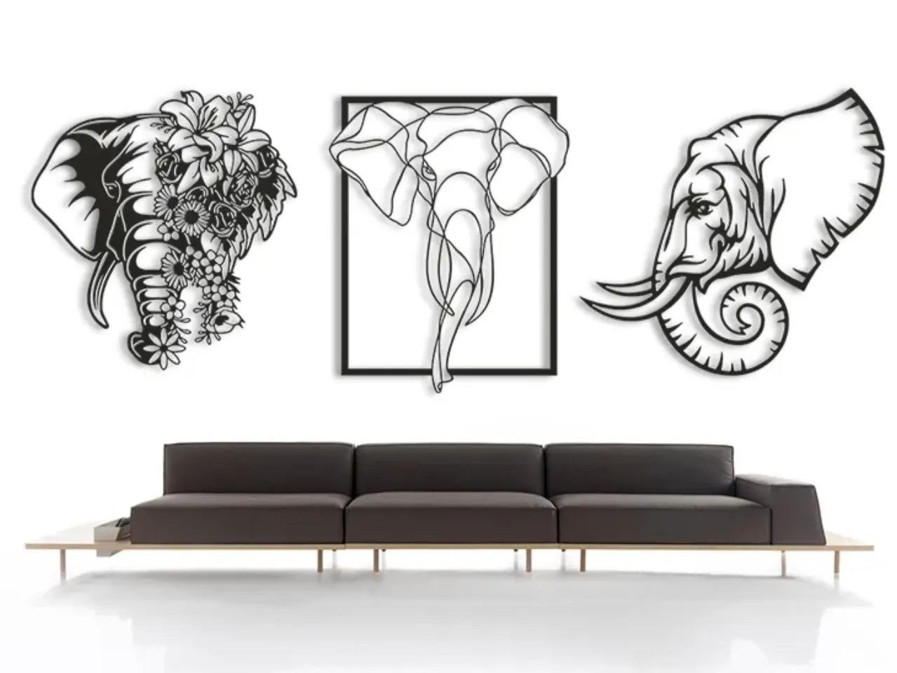  Odi3d Elephant Set Duvar Süsü
