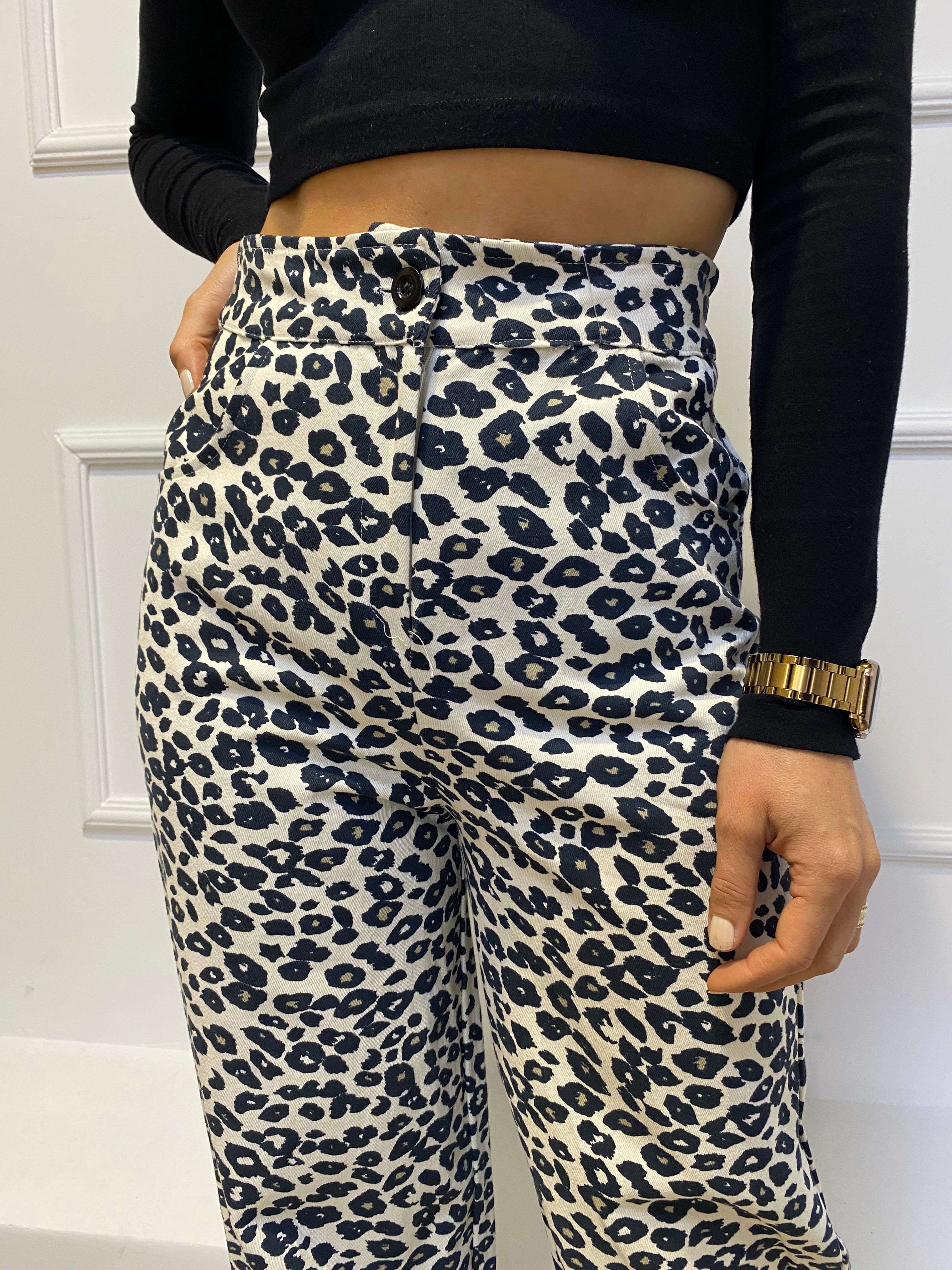 BOL PAÇA LEOPAR DESENLİ PANTOLON