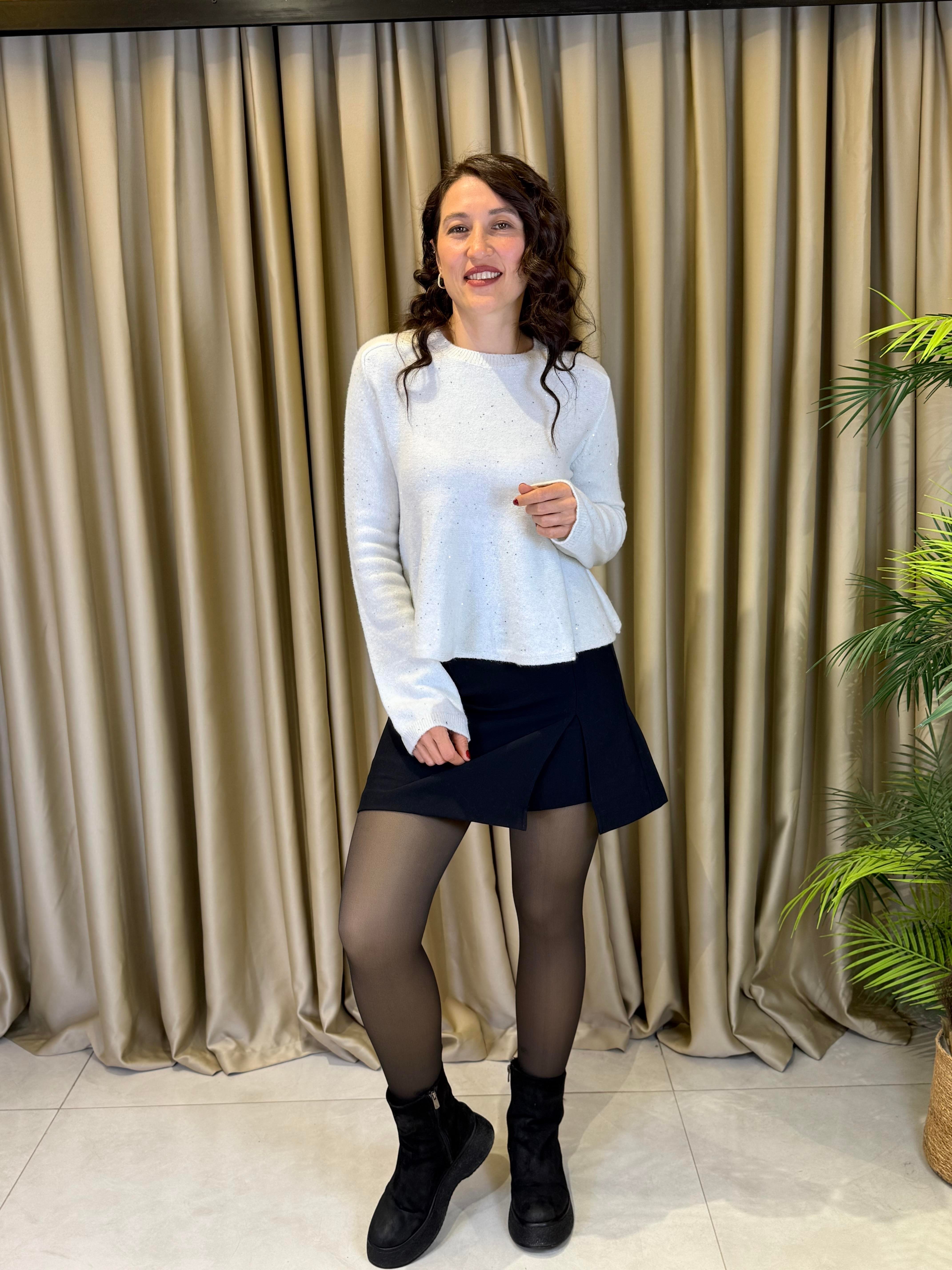 DİLVİN 10832 PEPLUM PULLU SİMLİ TRİKO KAZAK