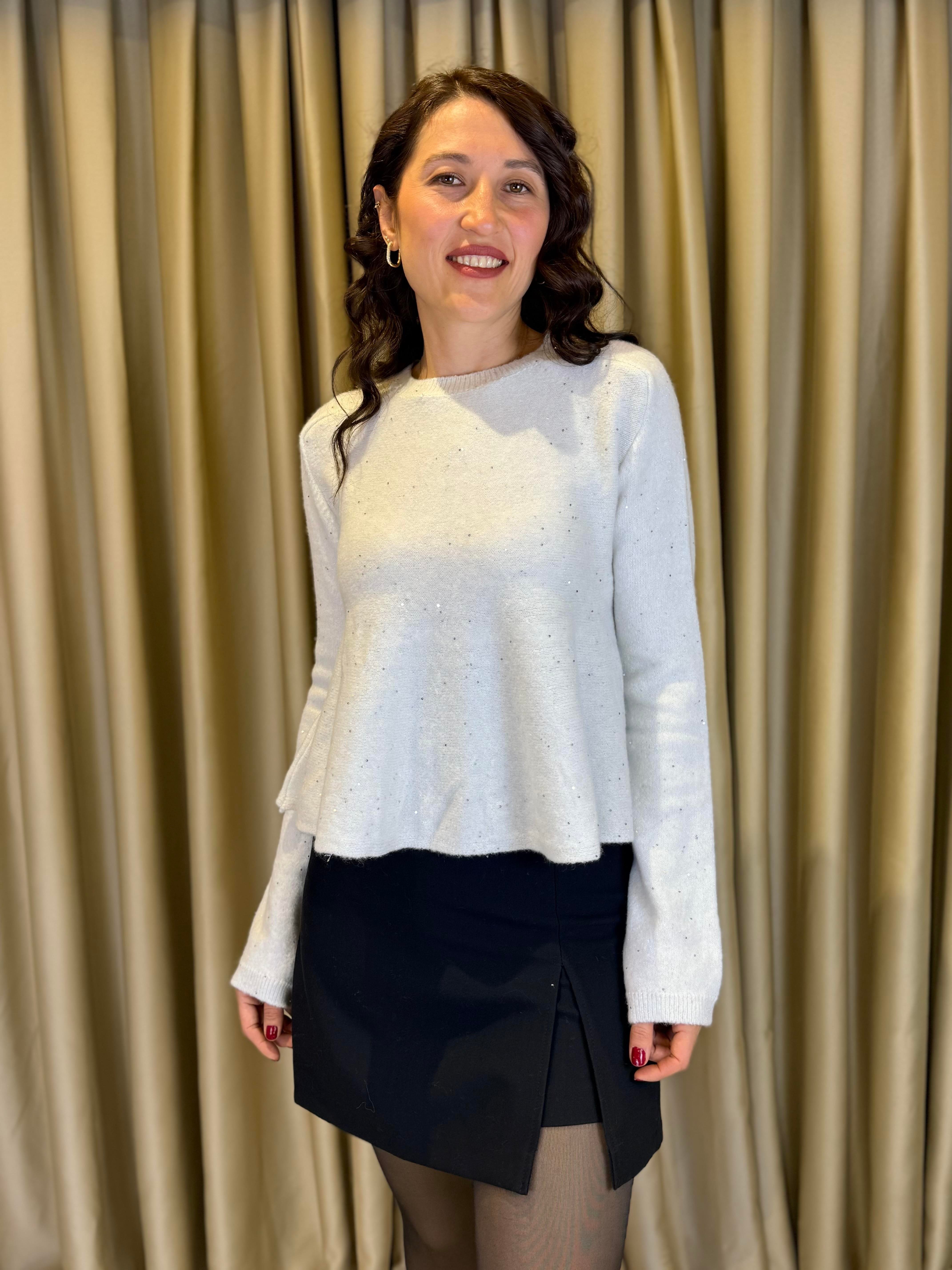 DİLVİN 10832 PEPLUM PULLU SİMLİ TRİKO KAZAK