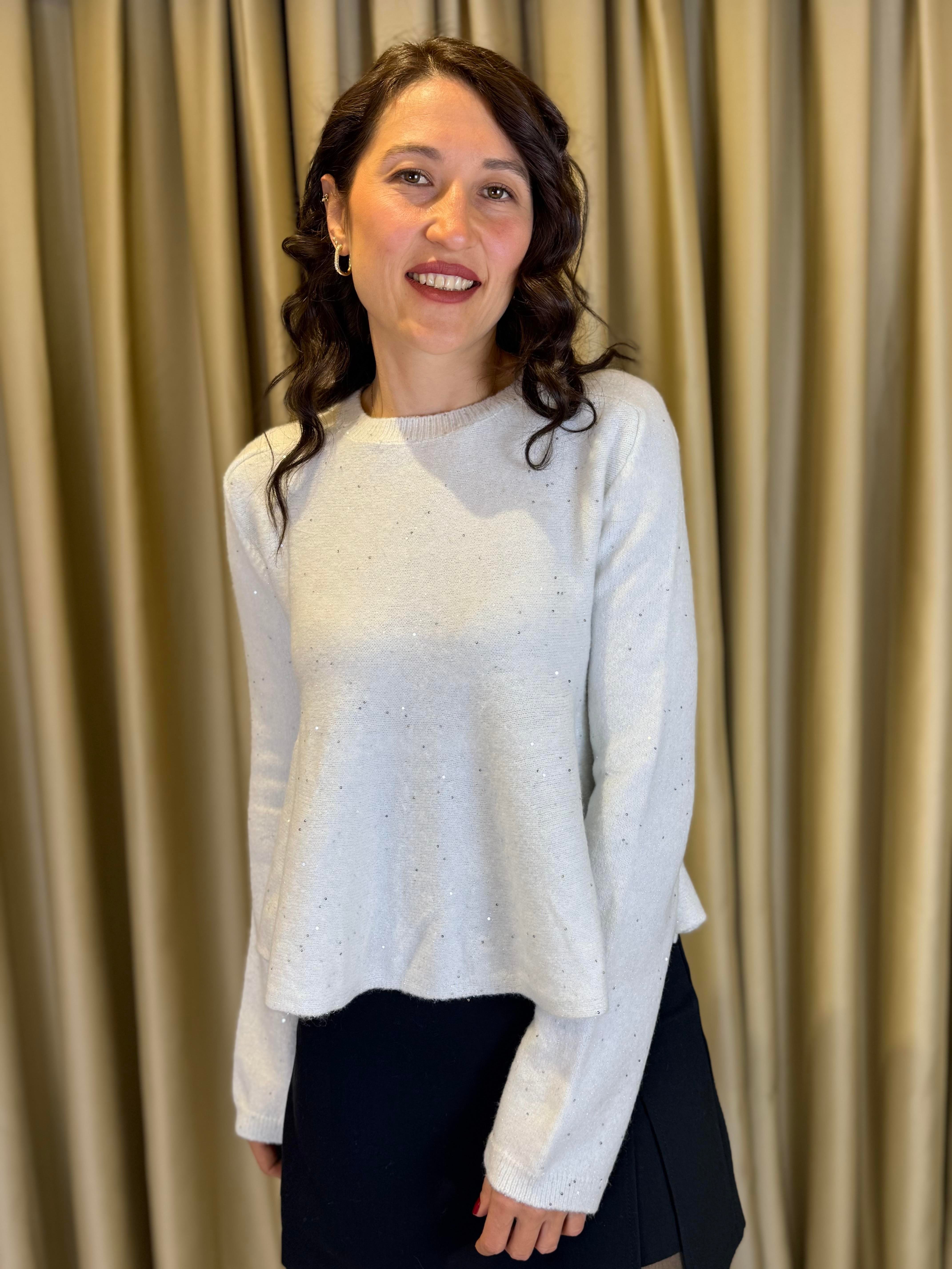 DİLVİN 10832 PEPLUM PULLU SİMLİ TRİKO KAZAK