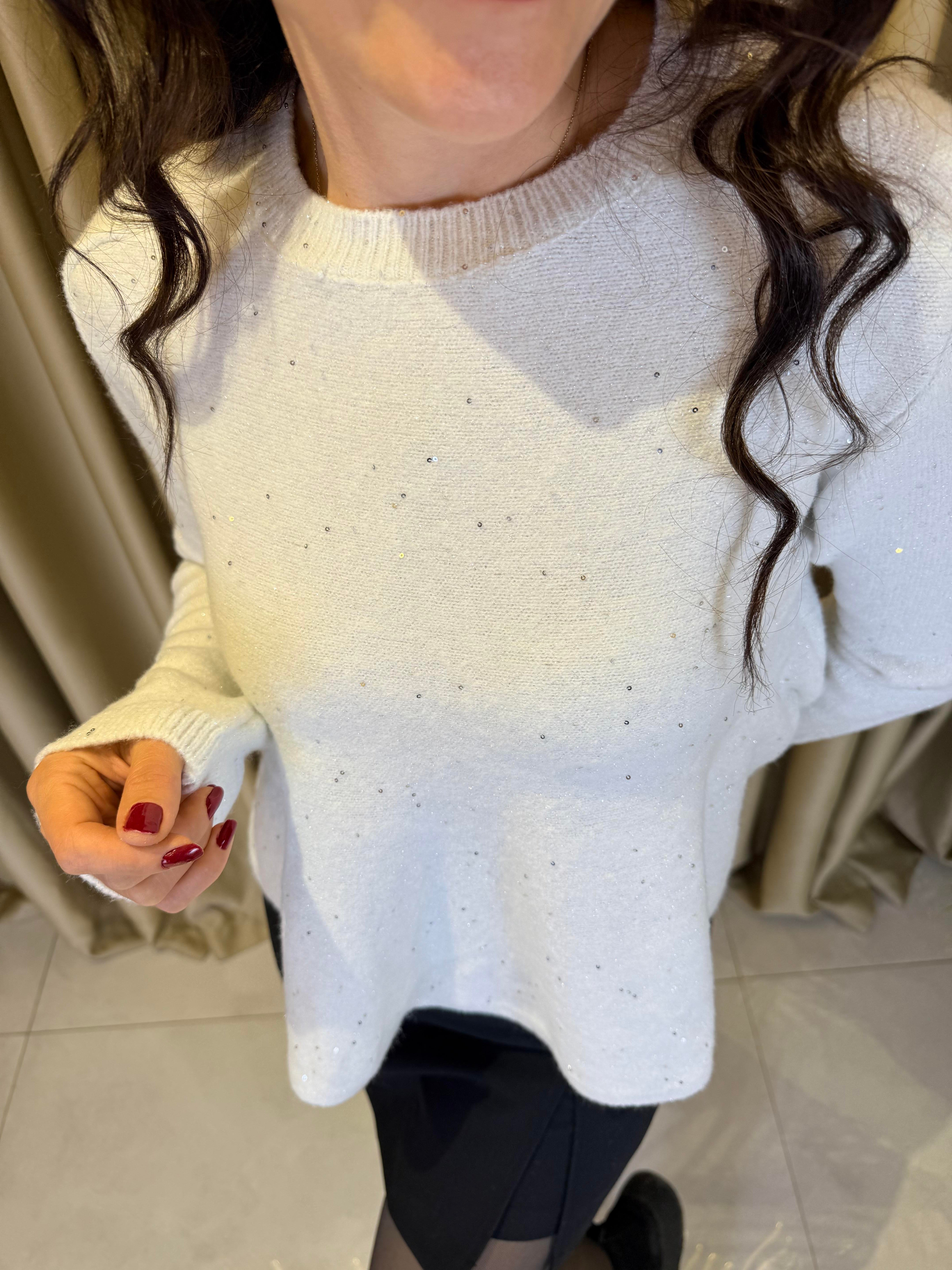 DİLVİN 10832 PEPLUM PULLU SİMLİ TRİKO KAZAK