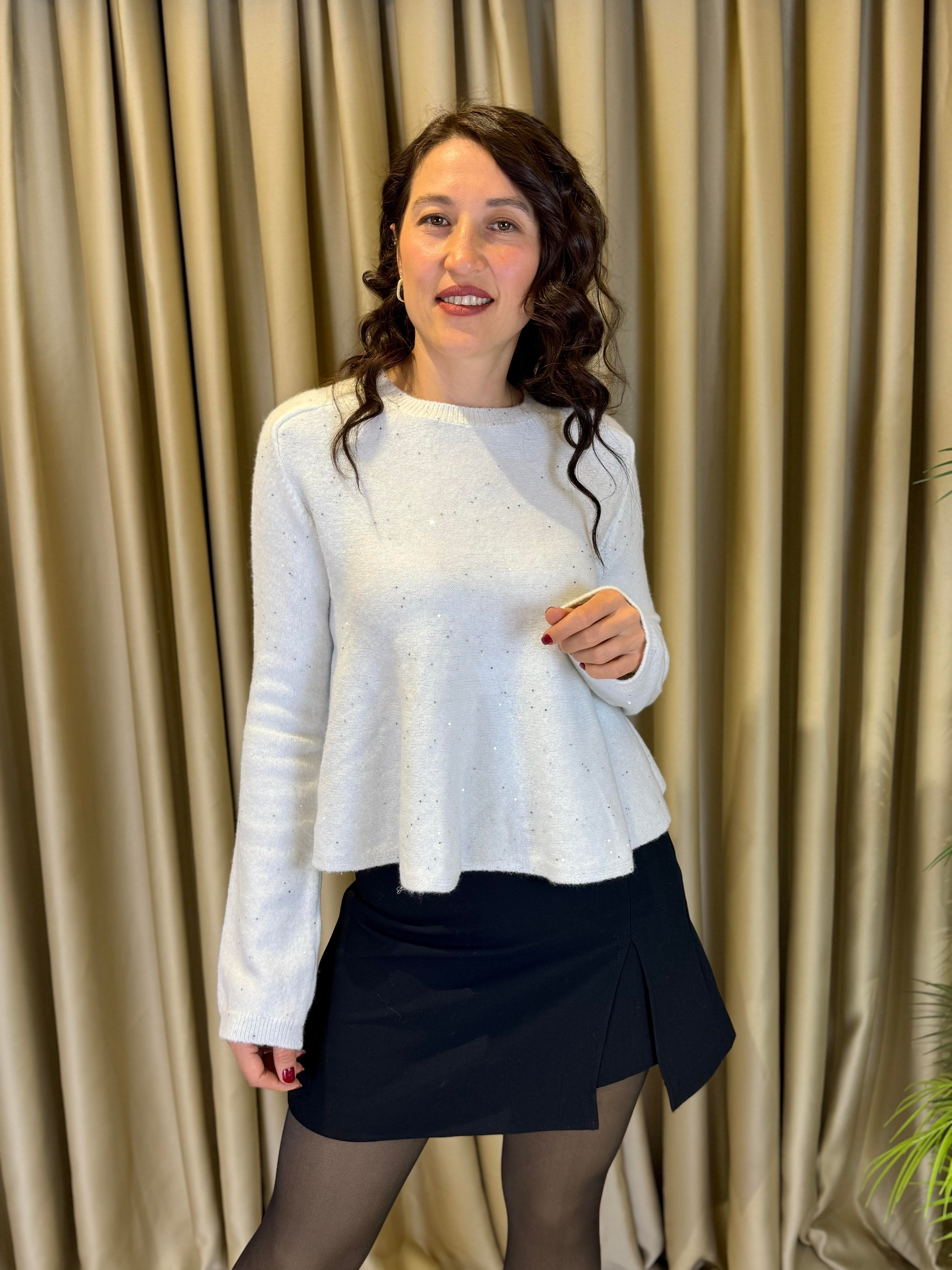 DİLVİN 10832 PEPLUM PULLU SİMLİ TRİKO KAZAK