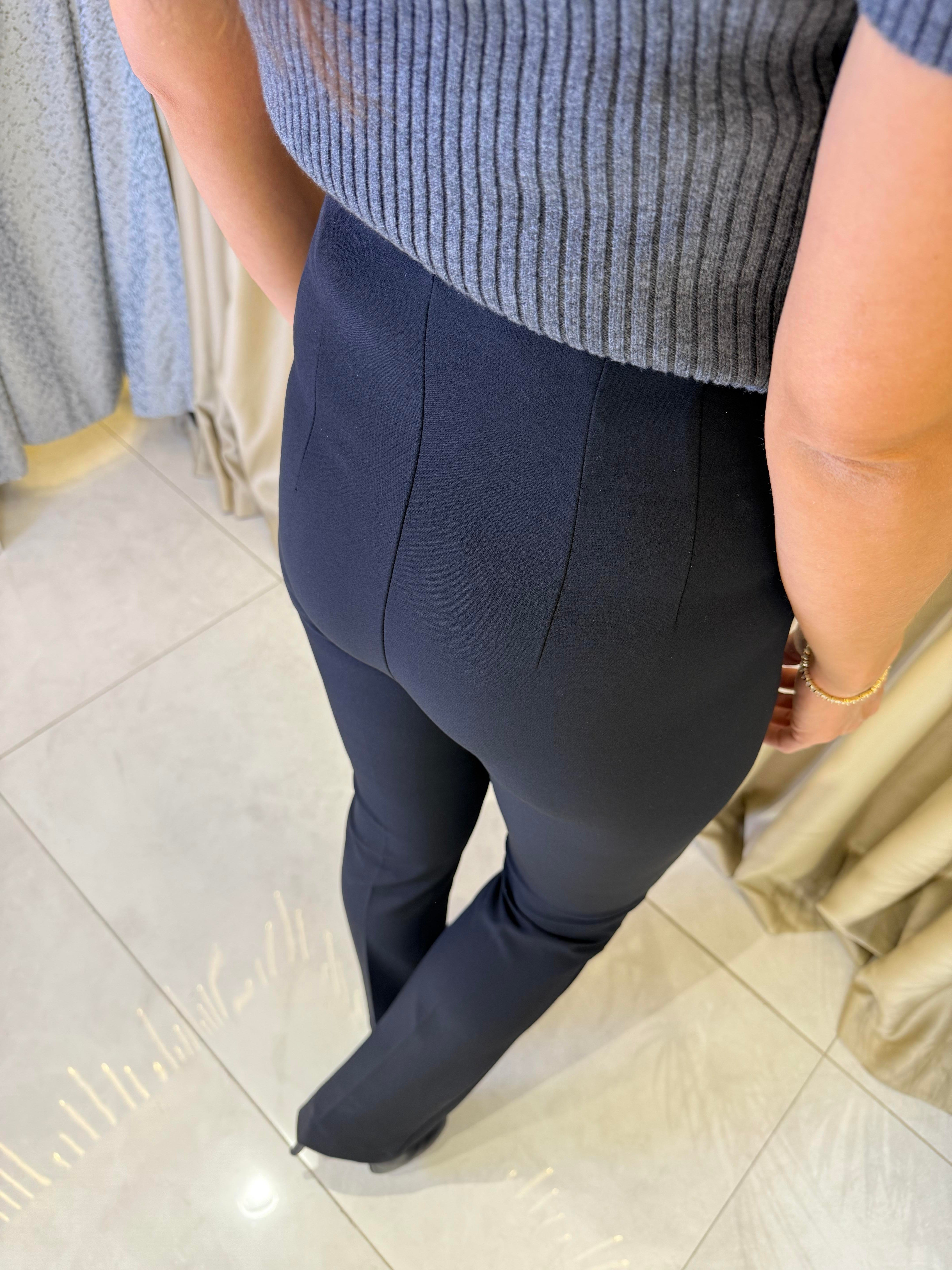DİLVİN 72161 PENSLİ İSPANYOL PAÇA SİYAH KUMAŞ PANTOLON