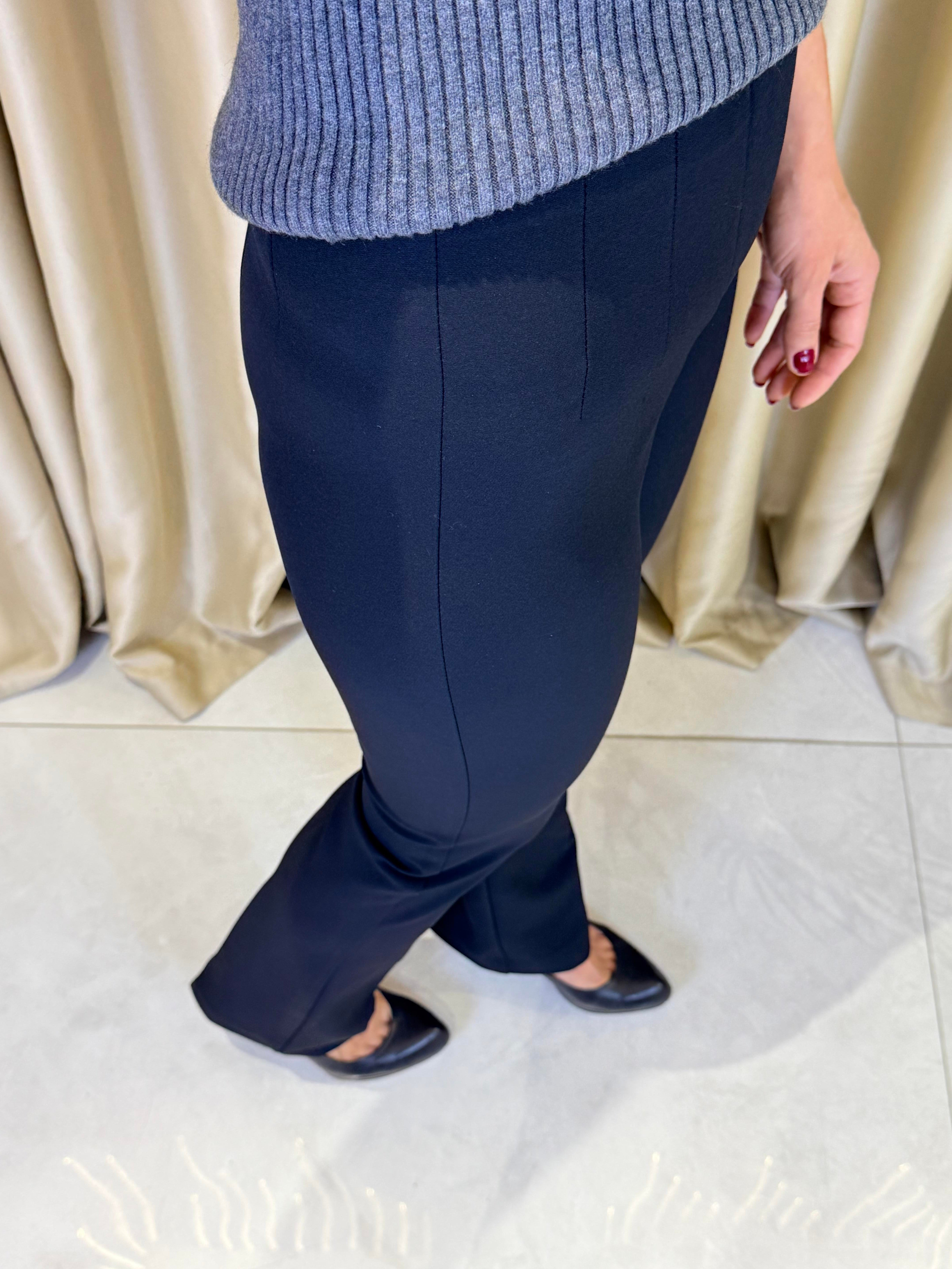 DİLVİN 72161 PENSLİ İSPANYOL PAÇA SİYAH KUMAŞ PANTOLON