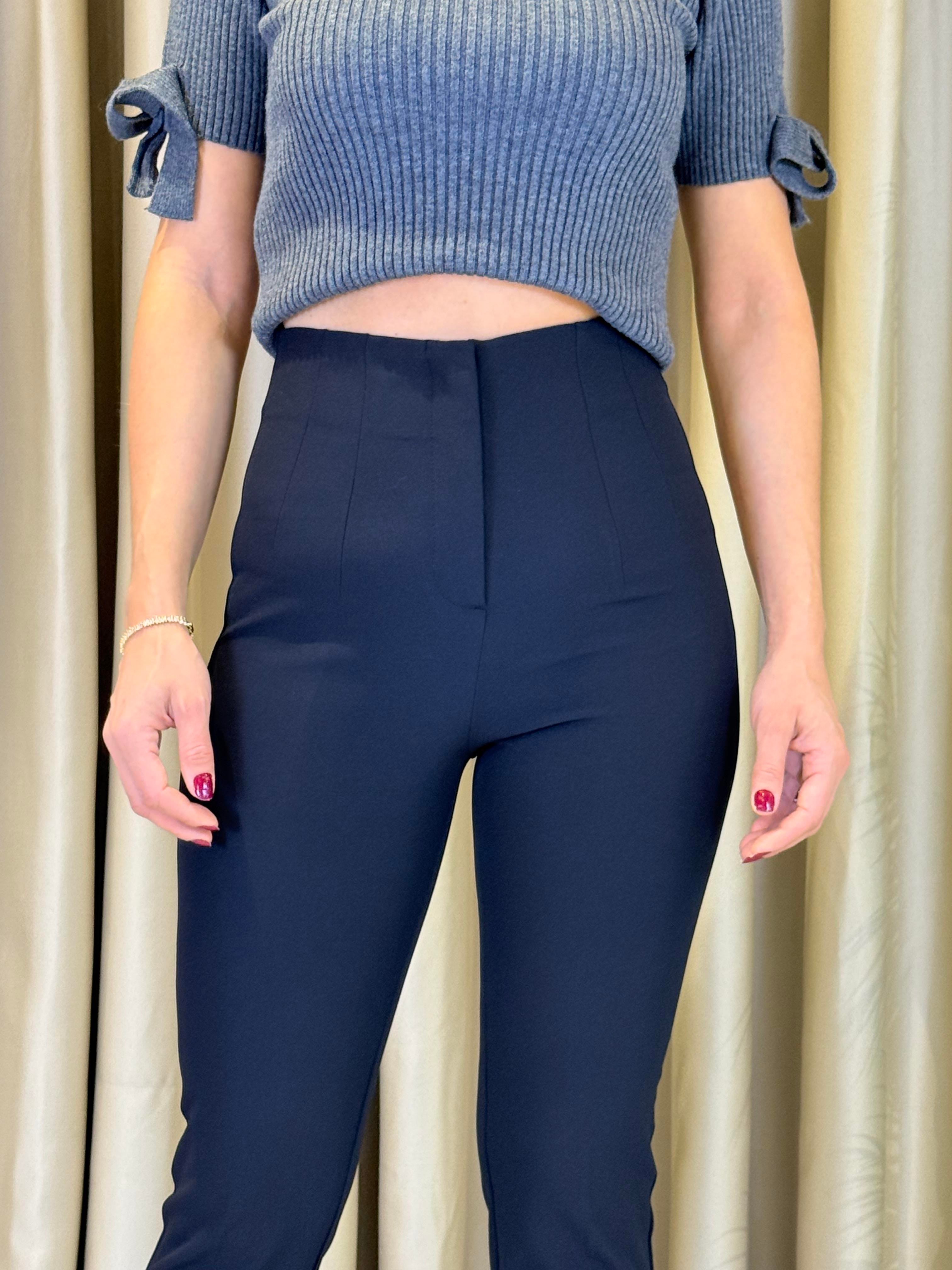 DİLVİN 72161 PENSLİ İSPANYOL PAÇA SİYAH KUMAŞ PANTOLON