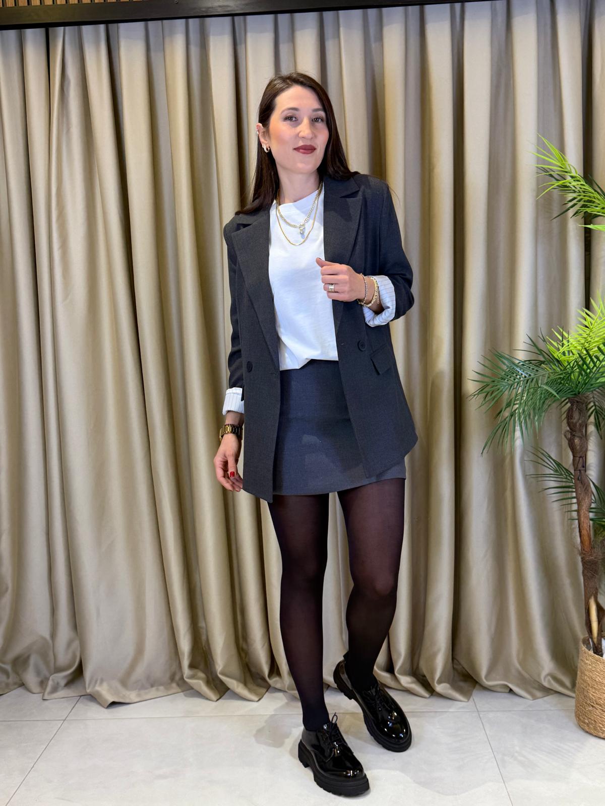 GRİ KADIN BLAZER CEKET