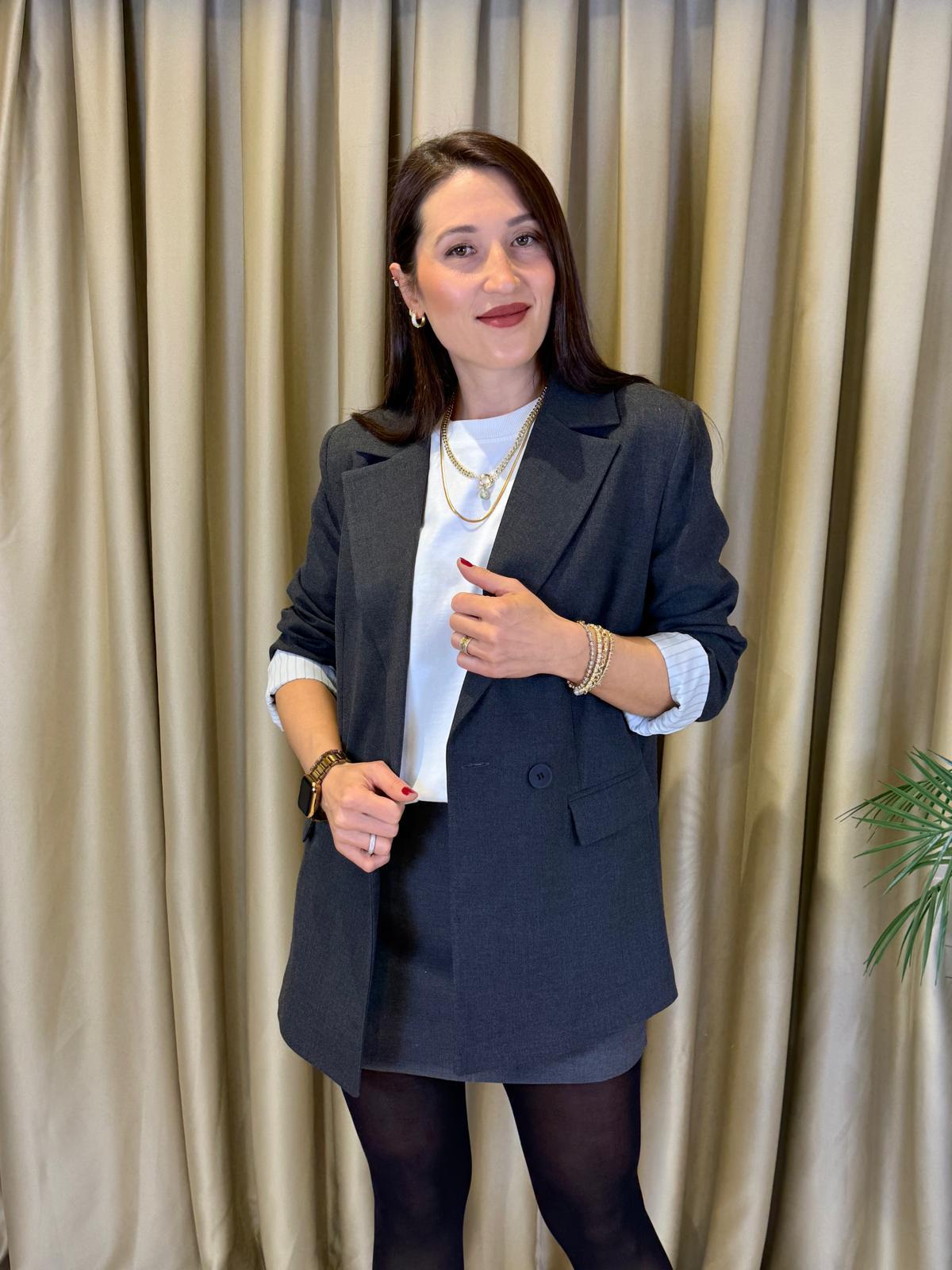 GRİ KADIN BLAZER CEKET