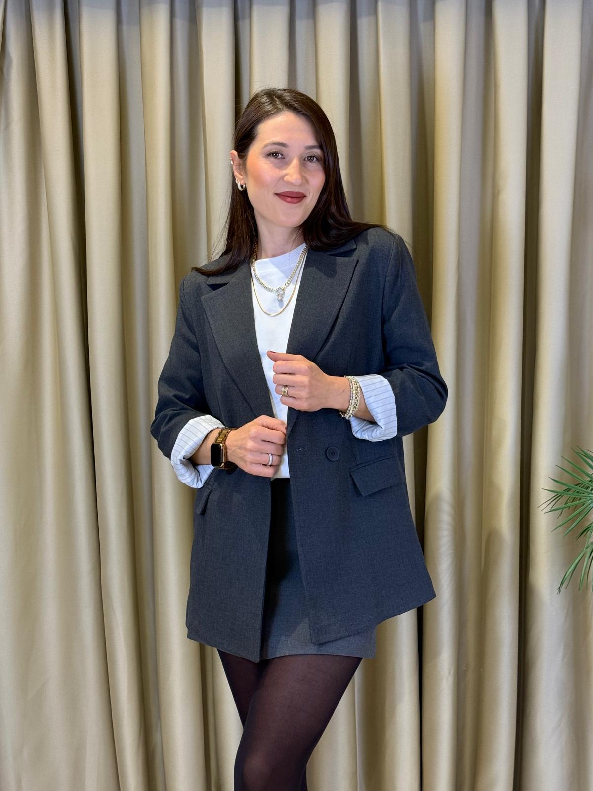 GRİ KADIN BLAZER CEKET