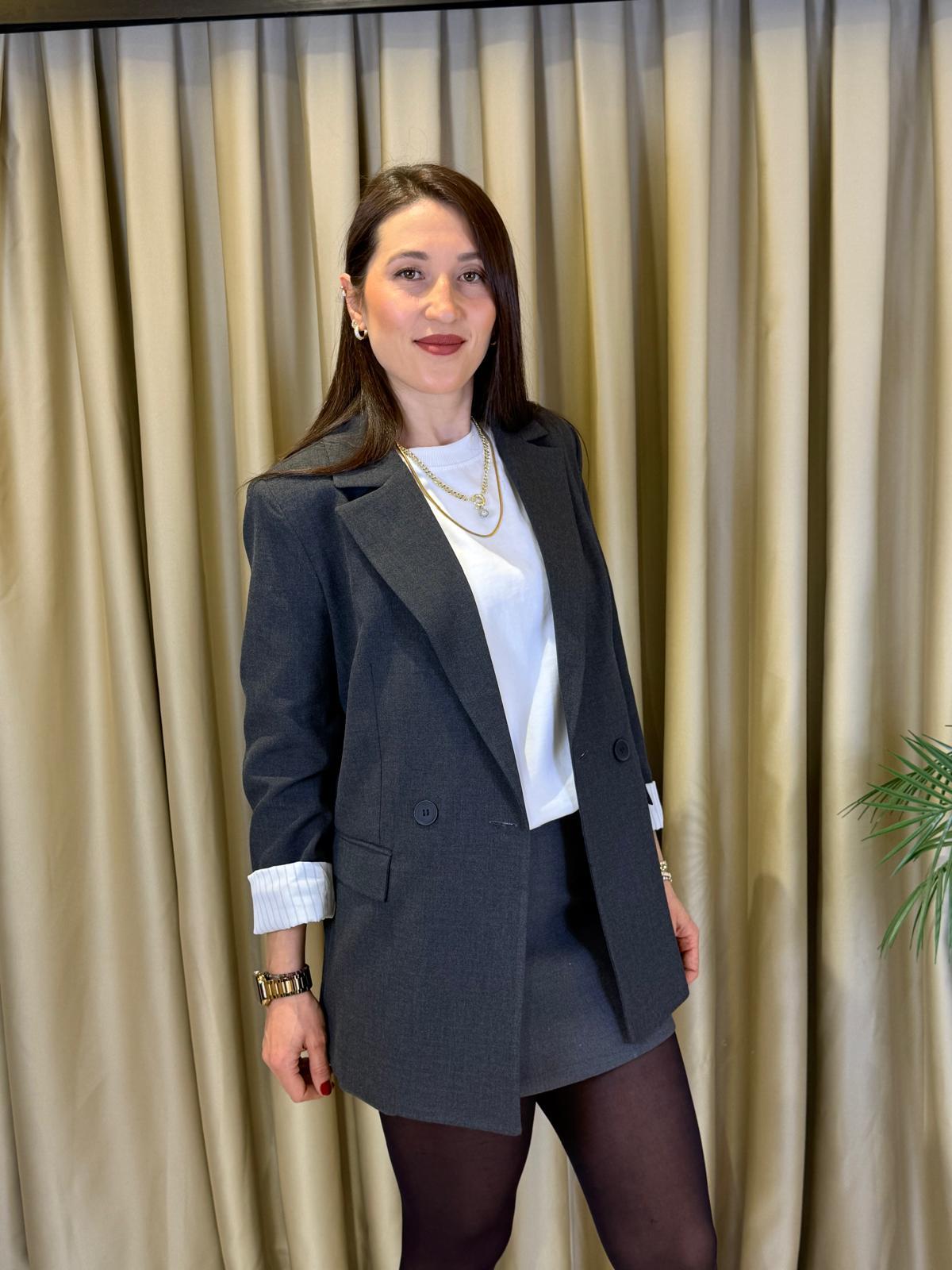 GRİ KADIN BLAZER CEKET