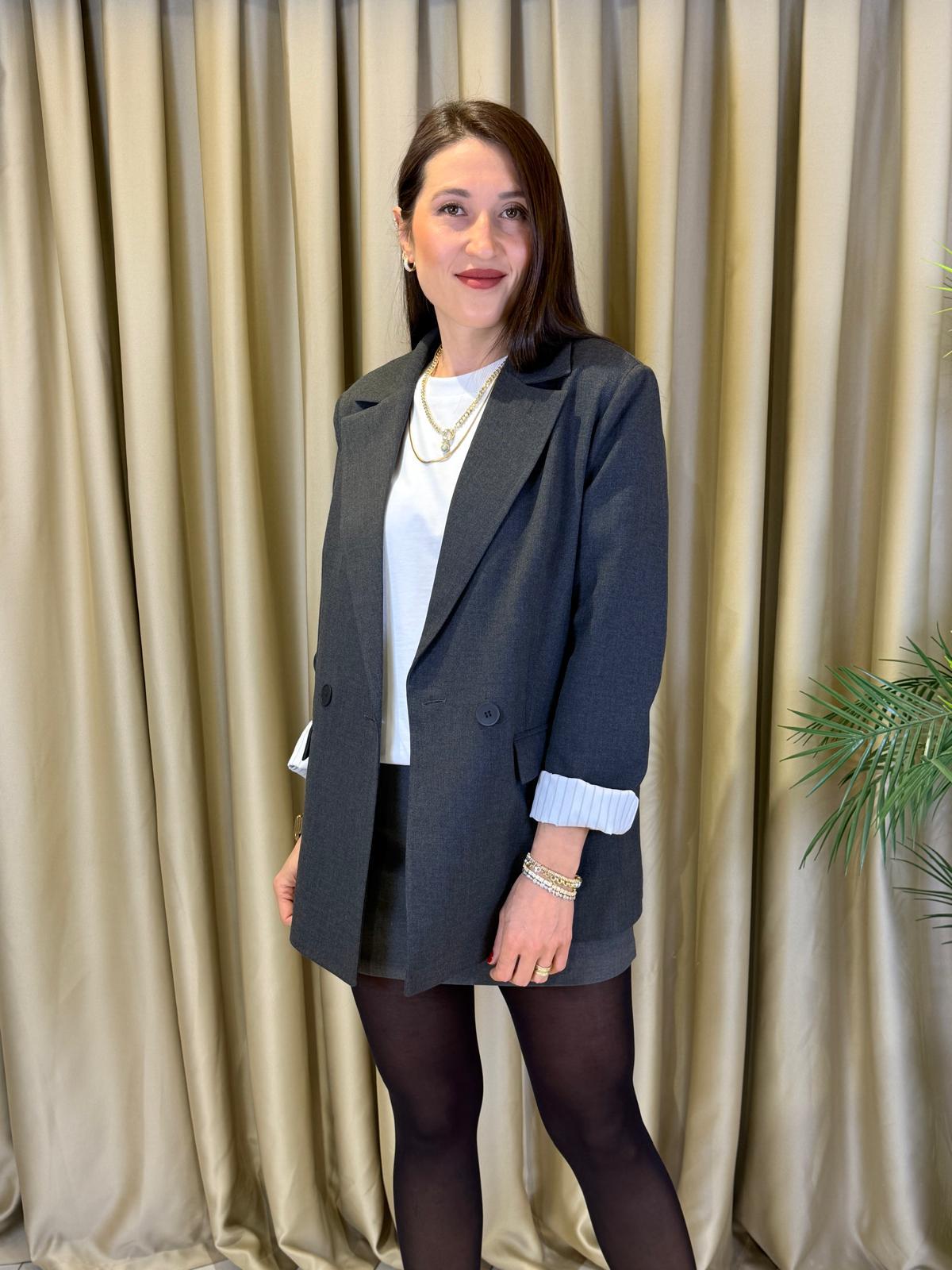 GRİ KADIN BLAZER CEKET