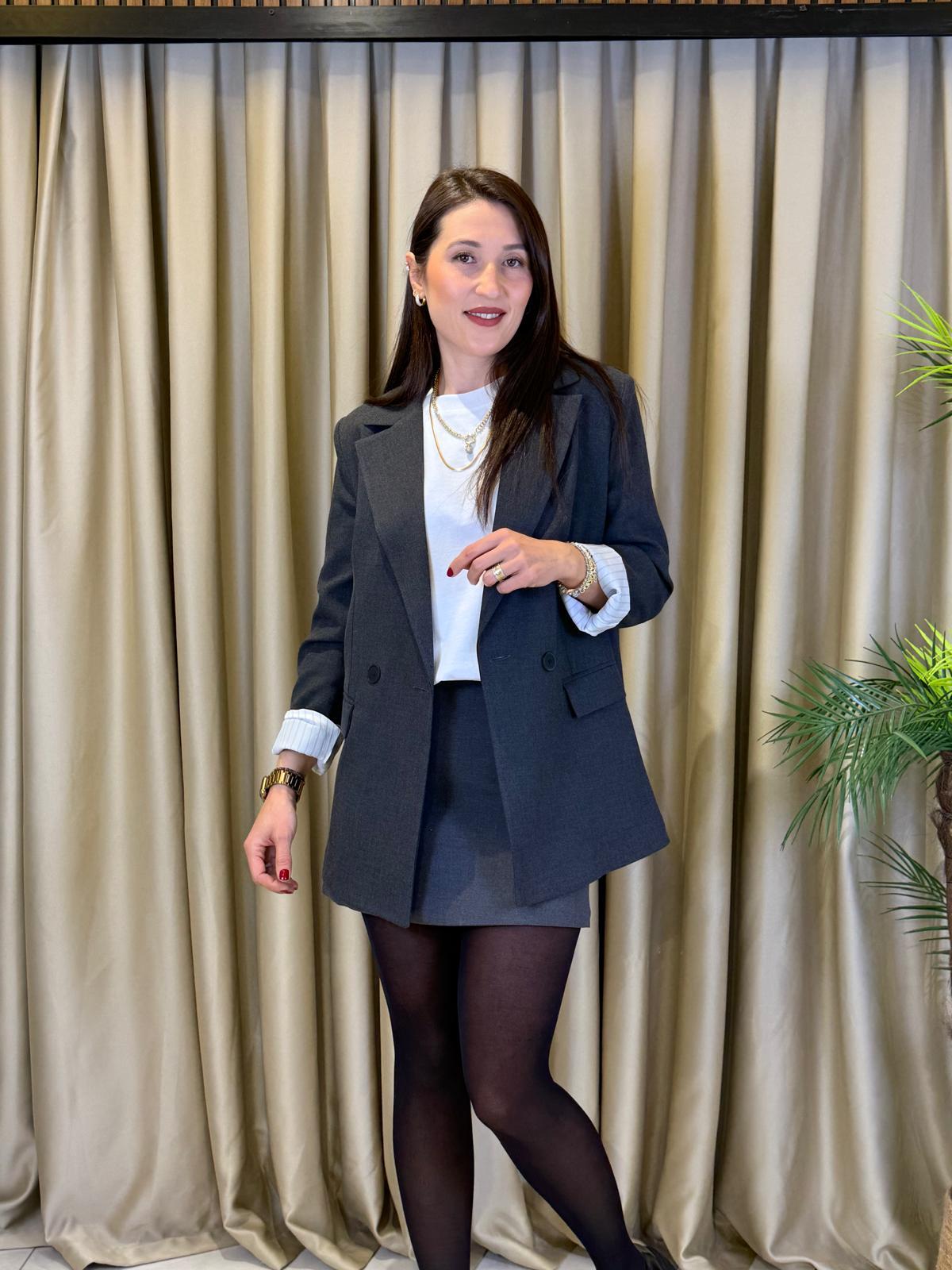 GRİ KADIN BLAZER CEKET