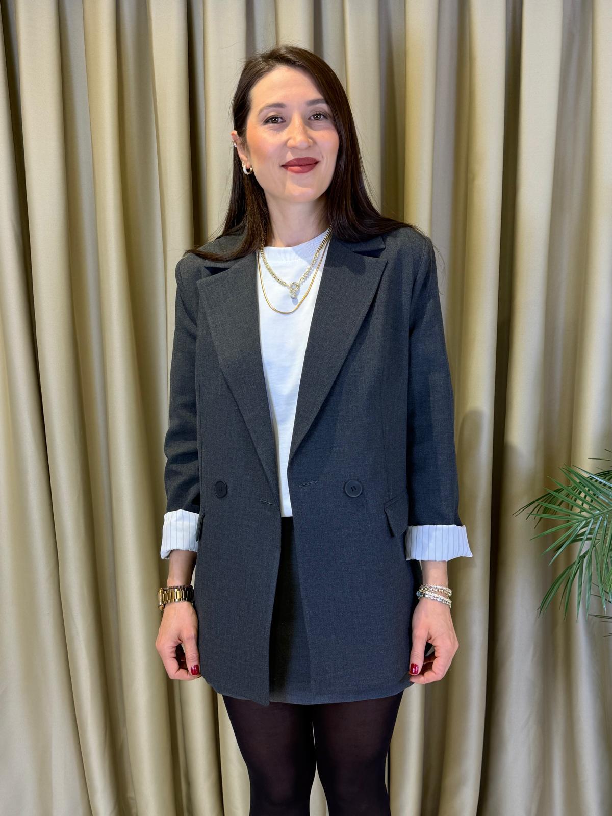 GRİ KADIN BLAZER CEKET