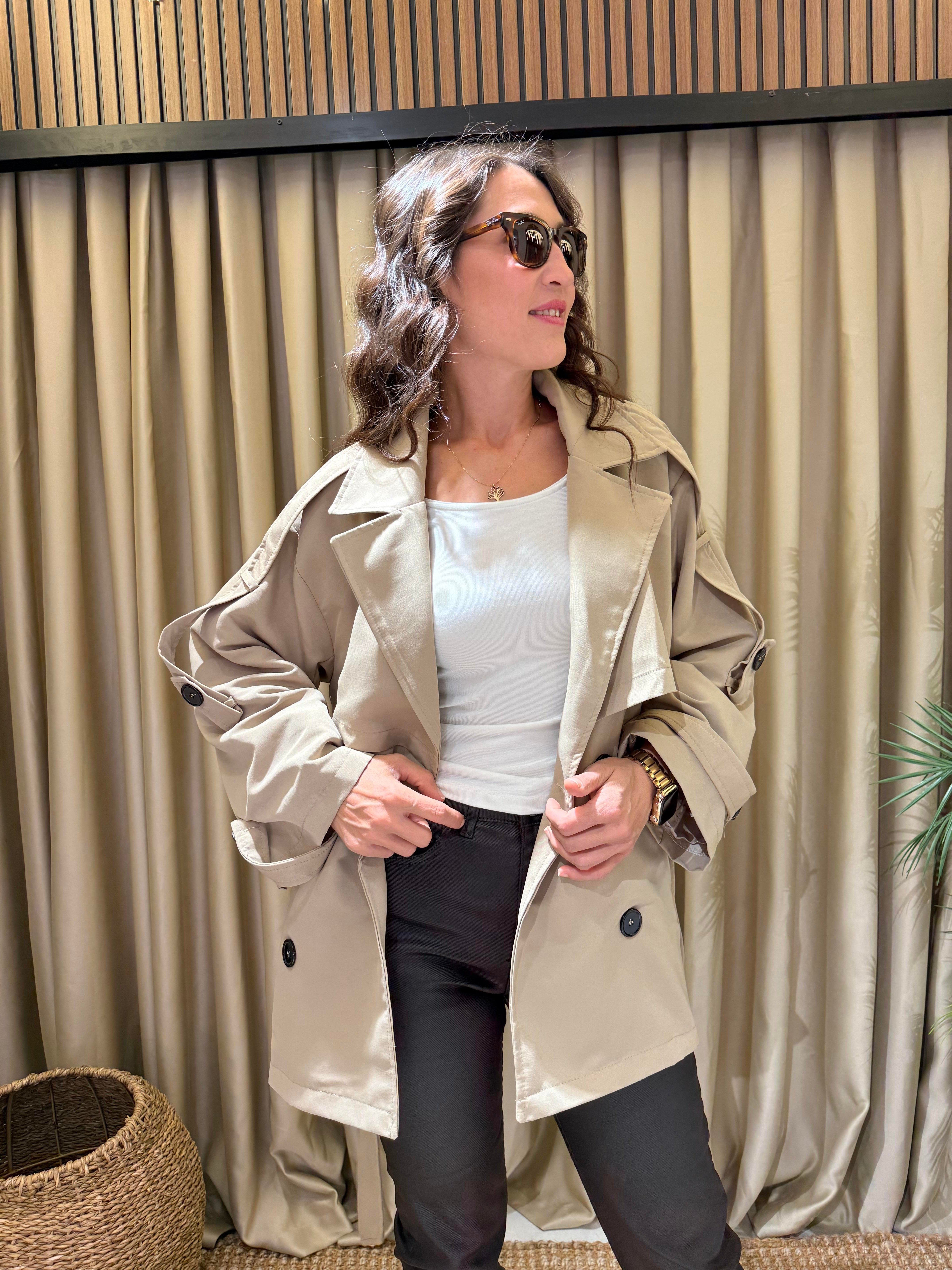 SALAŞ MODEL ARABOY CAMEL RENK KADIN TRENÇKOT