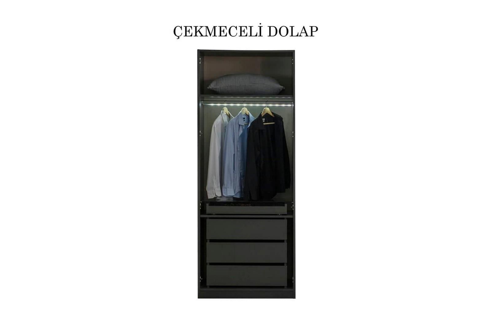 Dark İki Kapaklı Çekmeceli Dolap
