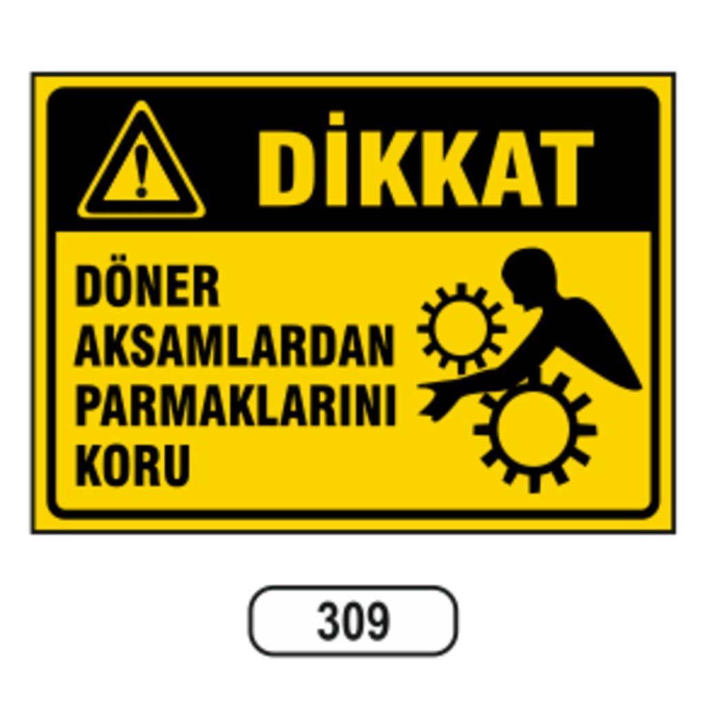 Ergündoğdu 309 Döner Maki̇nalardan Uzak Durun PVC Uyarı Levhası 25 x 35 cm
