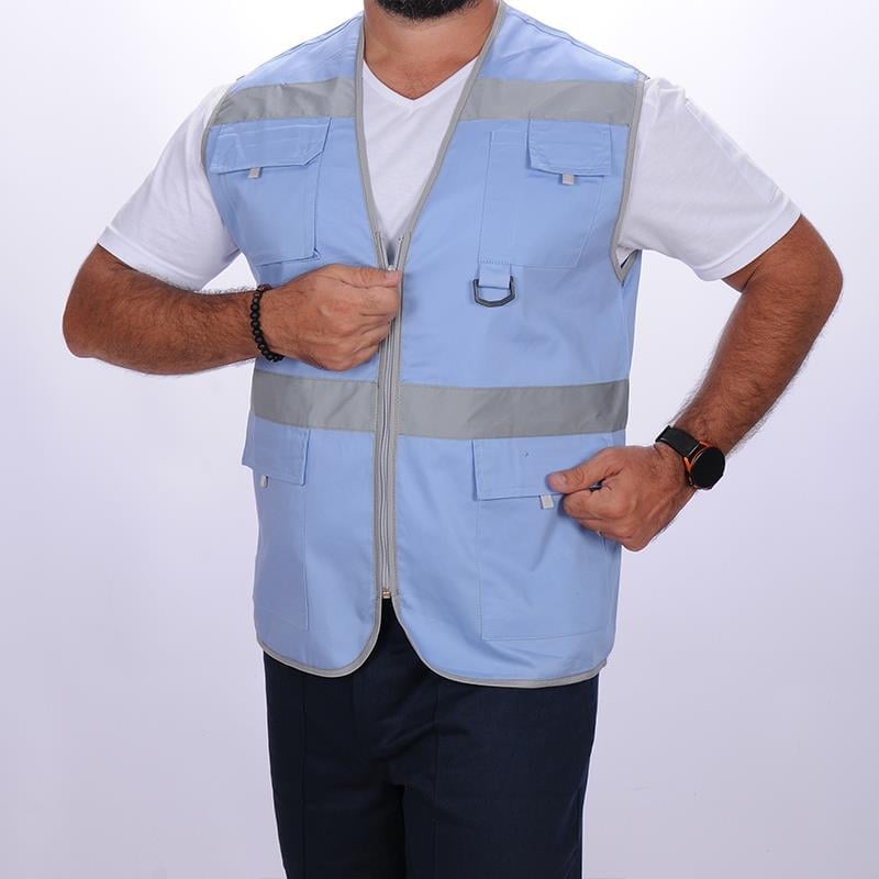 Formteks İşçi Çok Cepli Reflektörlü  Alet Yeleği  Mavi