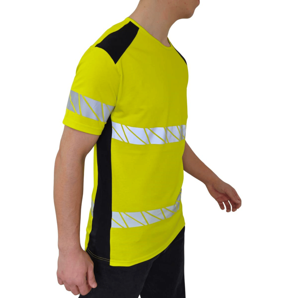 Formteks RefleX Pro – Reflektör Baskılı O Yaka İş Tişörtü Sarı Siyah