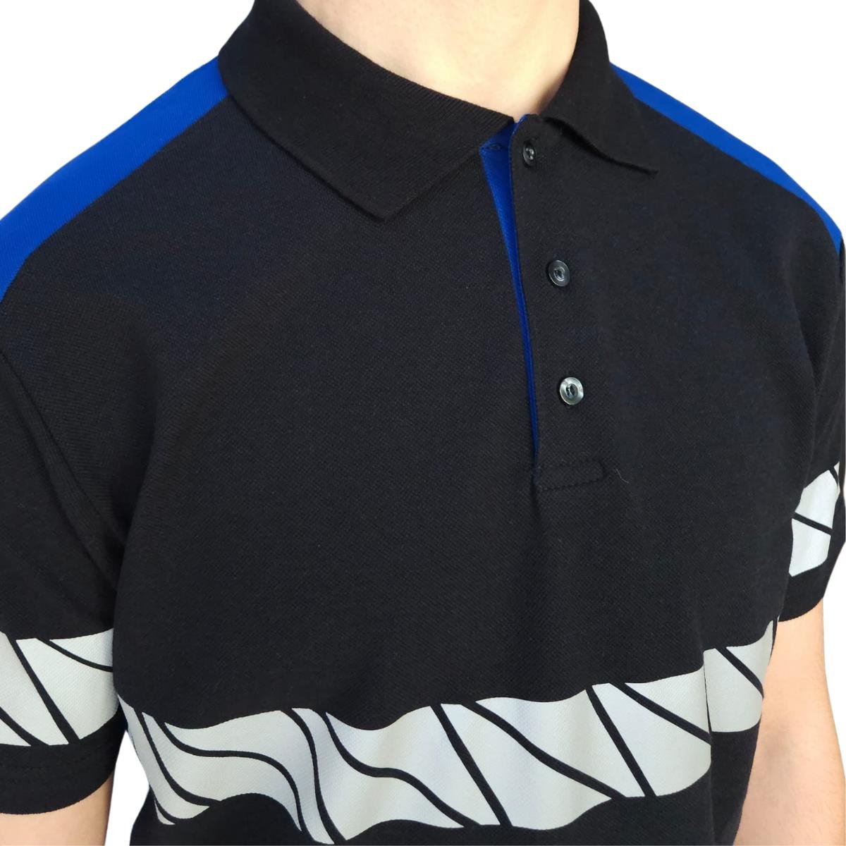 Formteks RefleX Pro – Reflektör Baskılı Polo Yaka İş Tişörtü Lacivert Sax