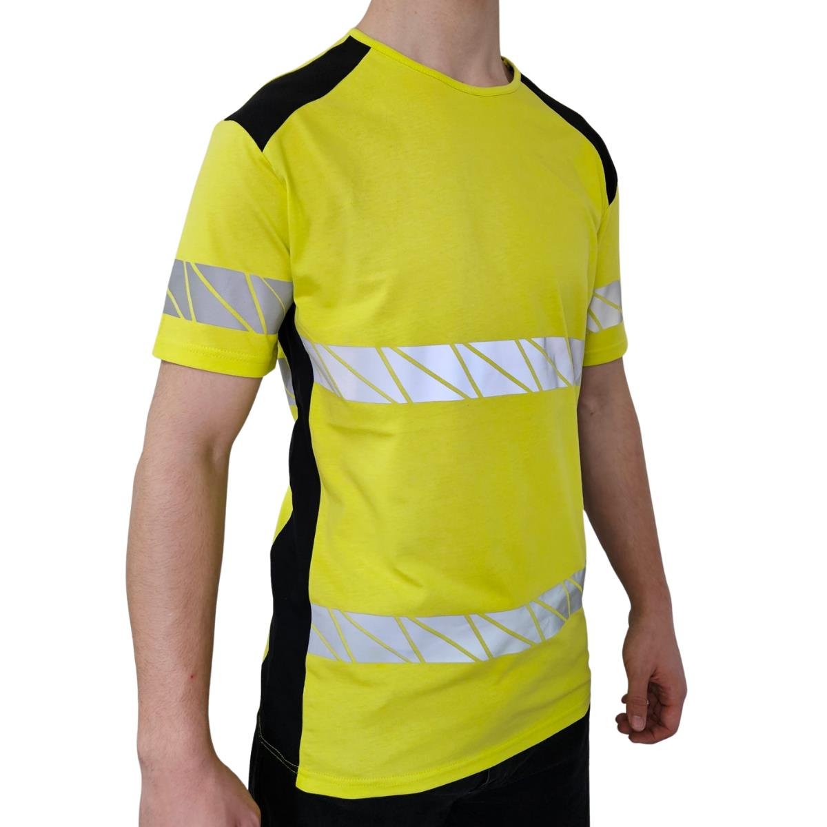 Formteks RefleX Pro – Reflektör Baskılı O Yaka İş Tişörtü Sarı Siyah