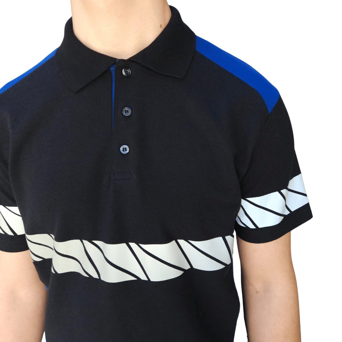 Formteks RefleX Pro – Reflektör Baskılı Polo Yaka İş Tişörtü Lacivert Sax