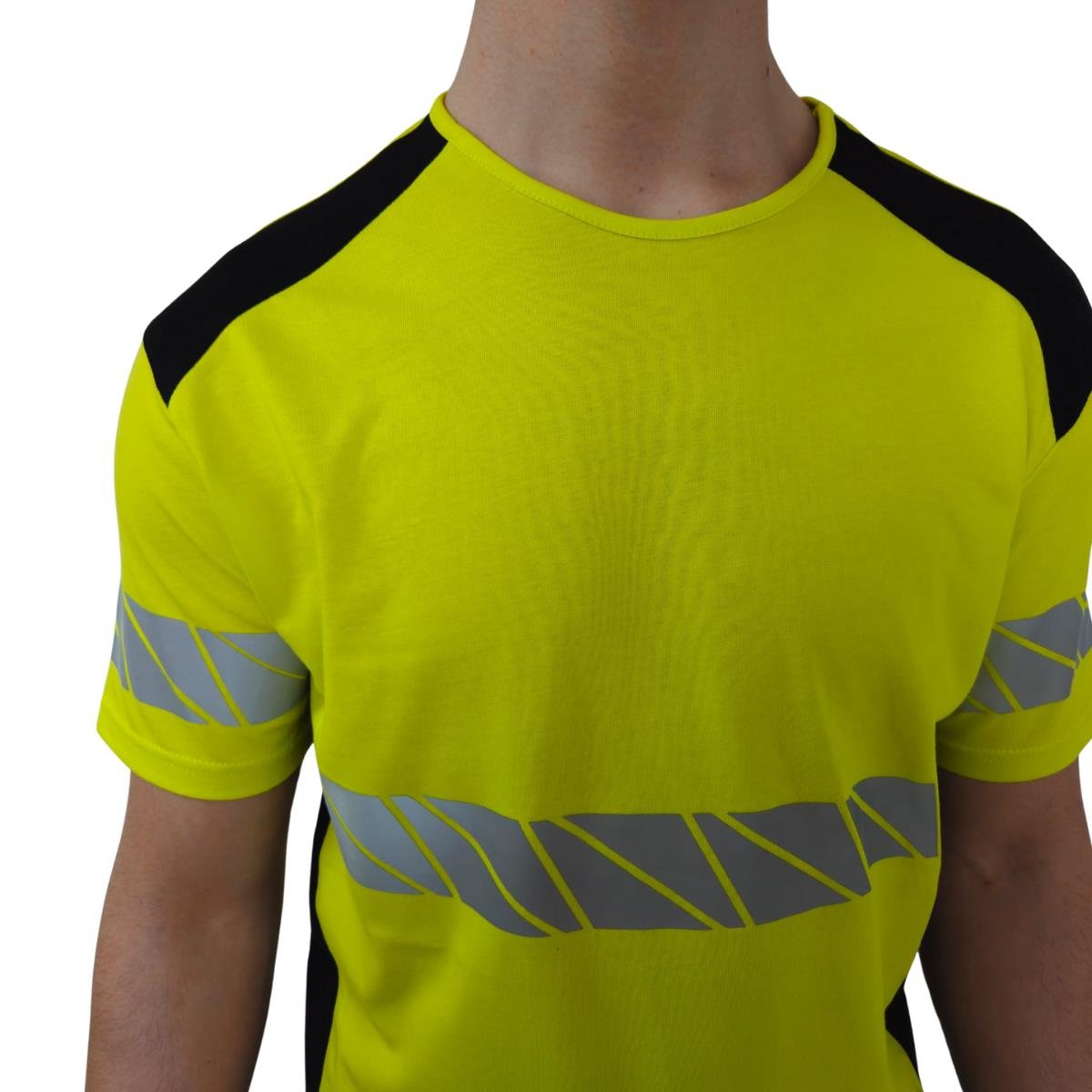 Formteks RefleX Pro – Reflektör Baskılı O Yaka İş Tişörtü Sarı Siyah