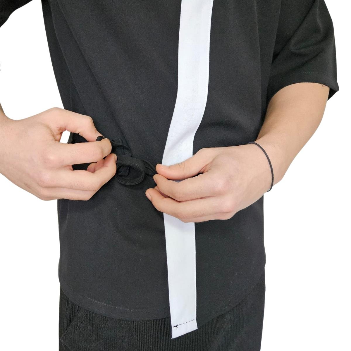 Formteks Sushi Şef Kimono Ceketi Siyah Beyaz