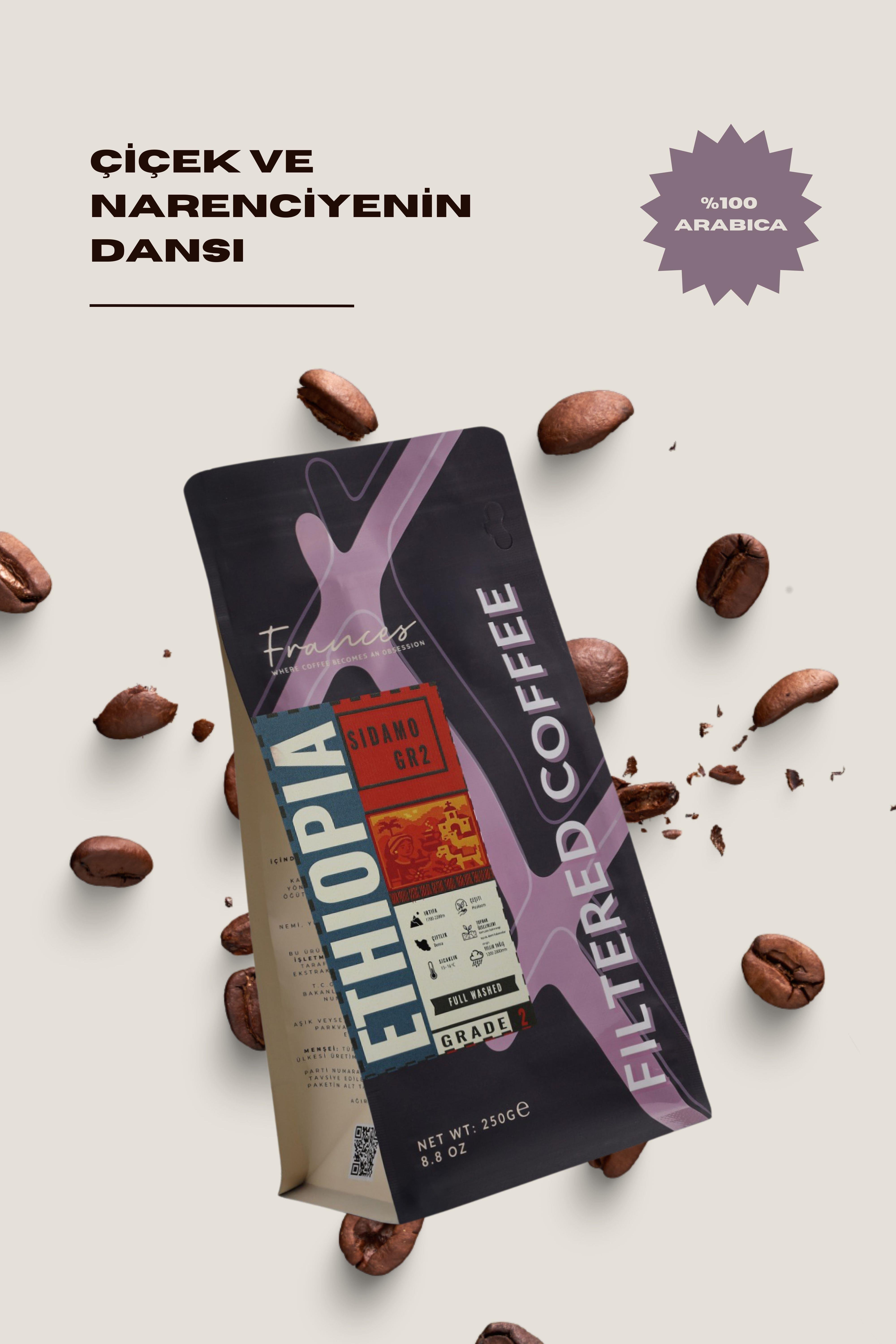 %100 Arabica Ethiopia | Öğütülmüş Filtre Kahve | 250g | Canlı Asidite