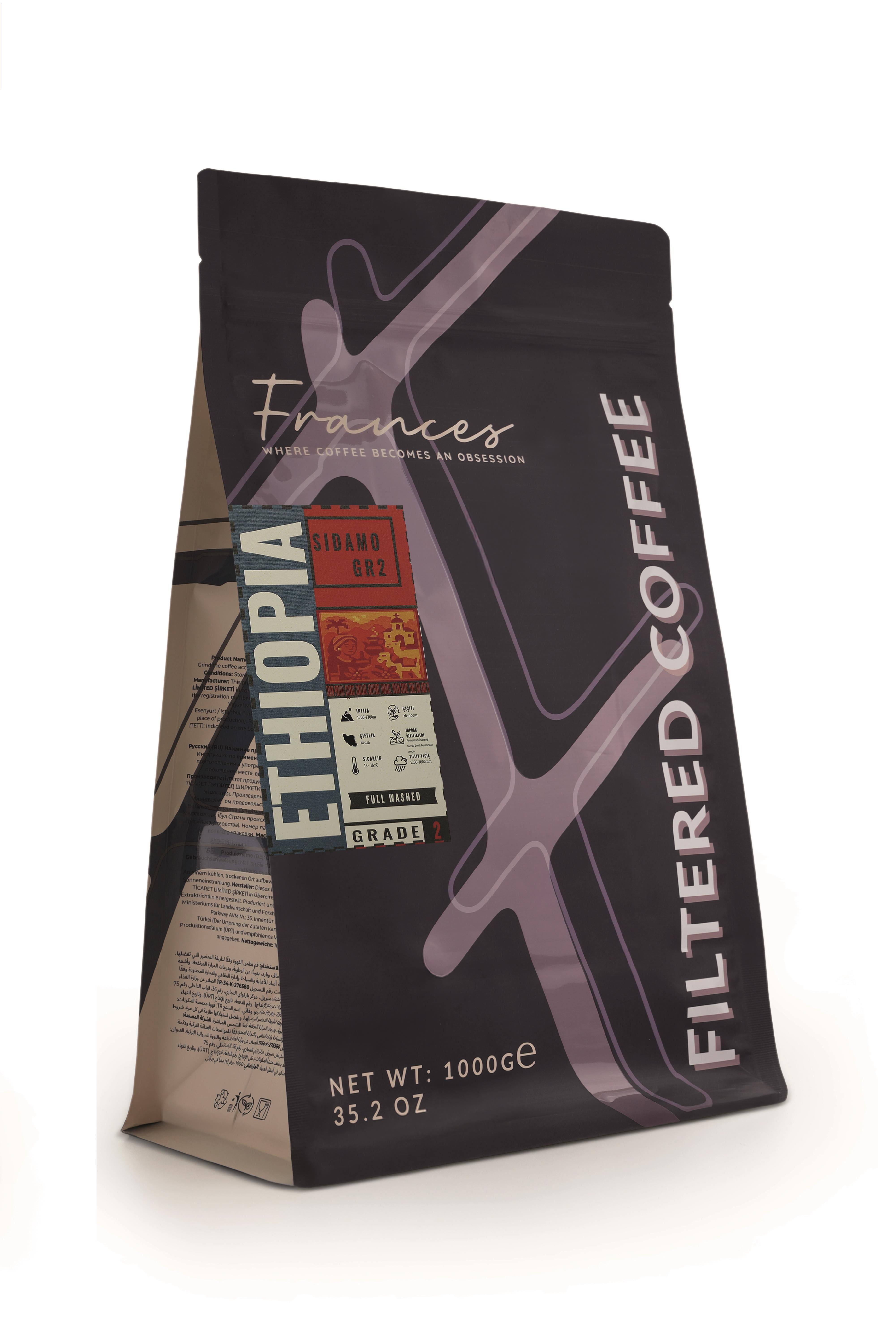 %100 Arabica Ethiopia | Öğütülmüş Filtre Kahve | 1Kg | Canlı Asidite