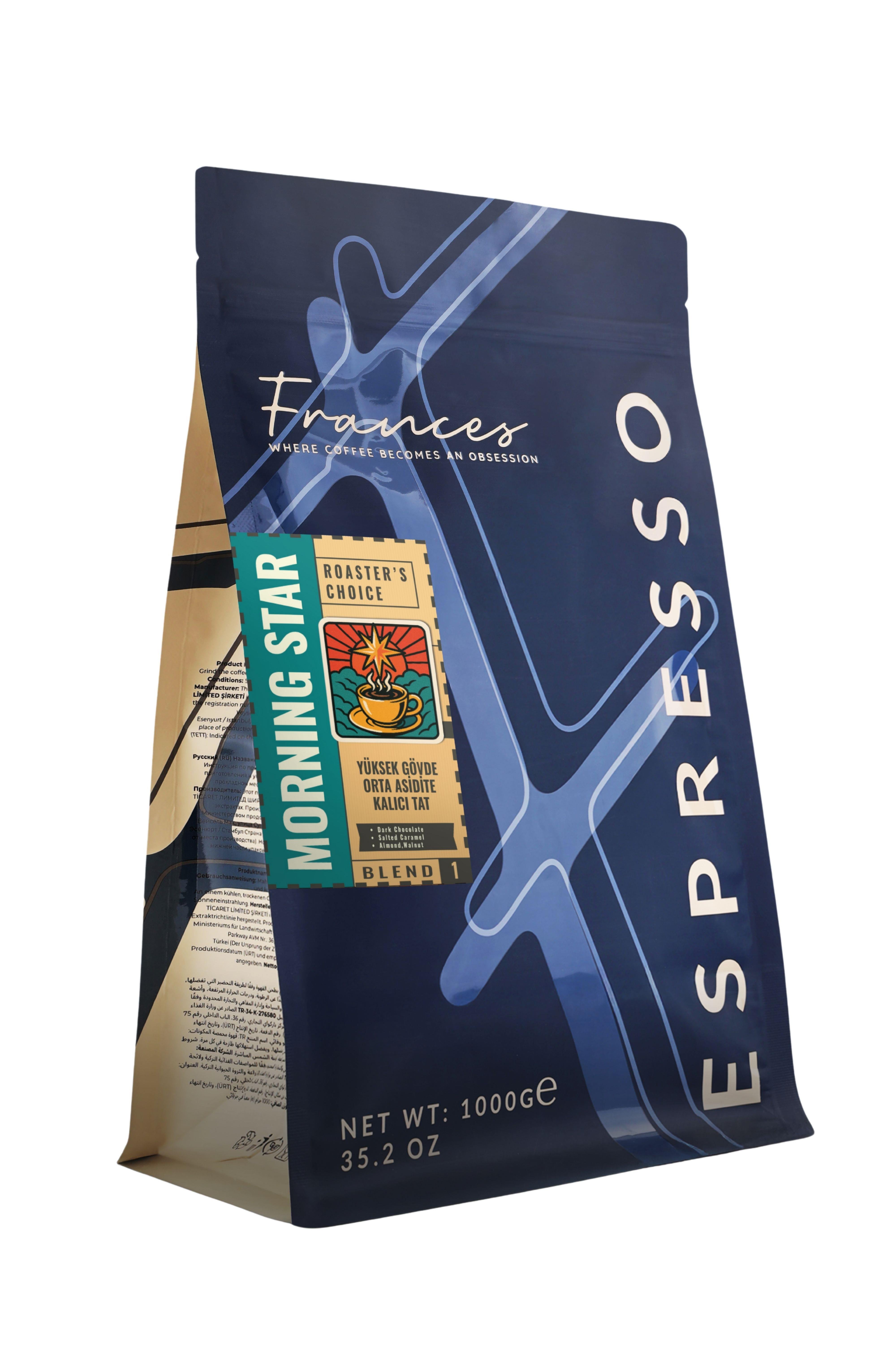 %100 Arabica Morning Star Espresso | Çekirdek Kahve | 1000 GR