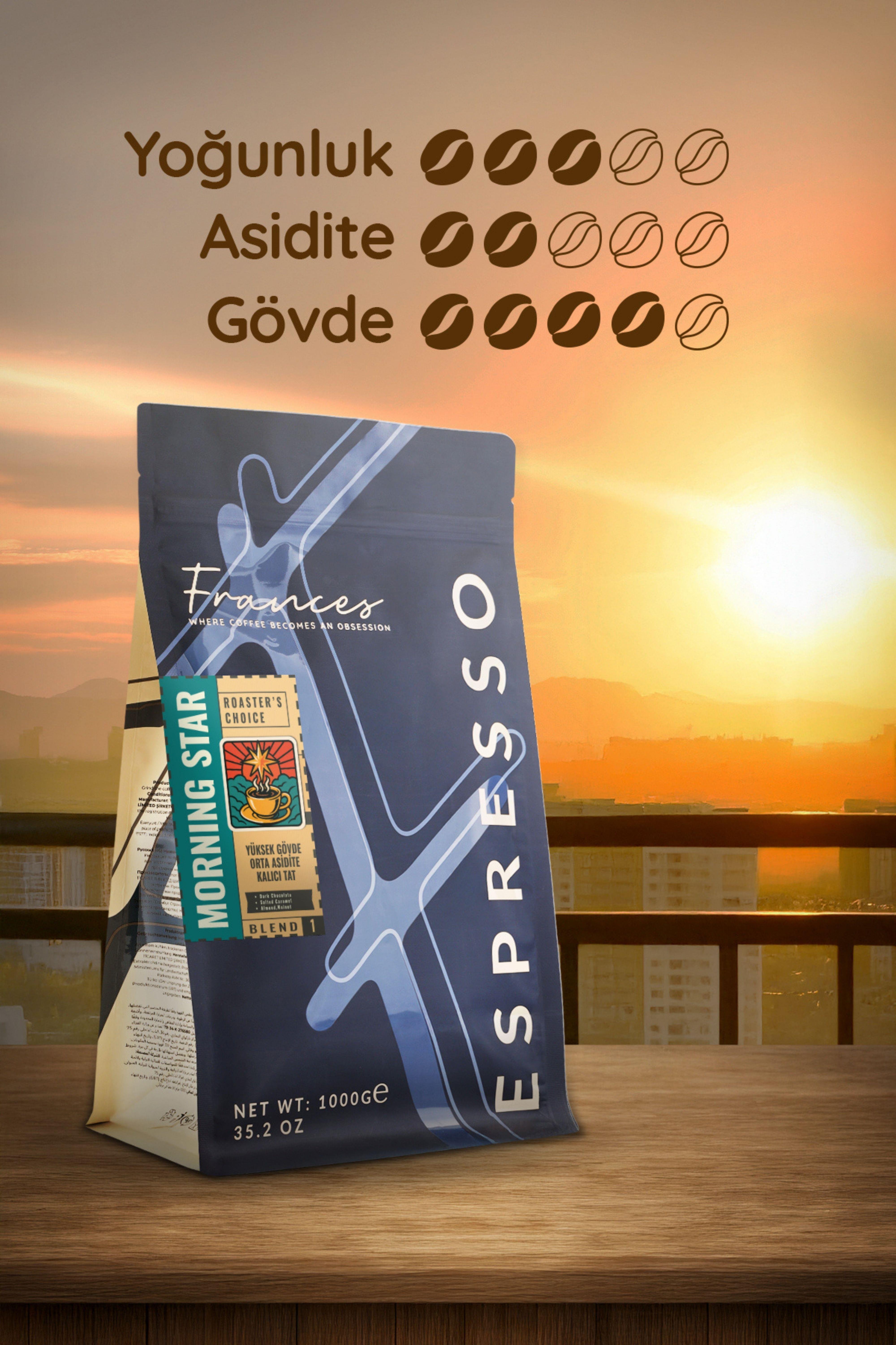 %100 Arabica Morning Star Espresso | Çekirdek Kahve | 1000 GR
