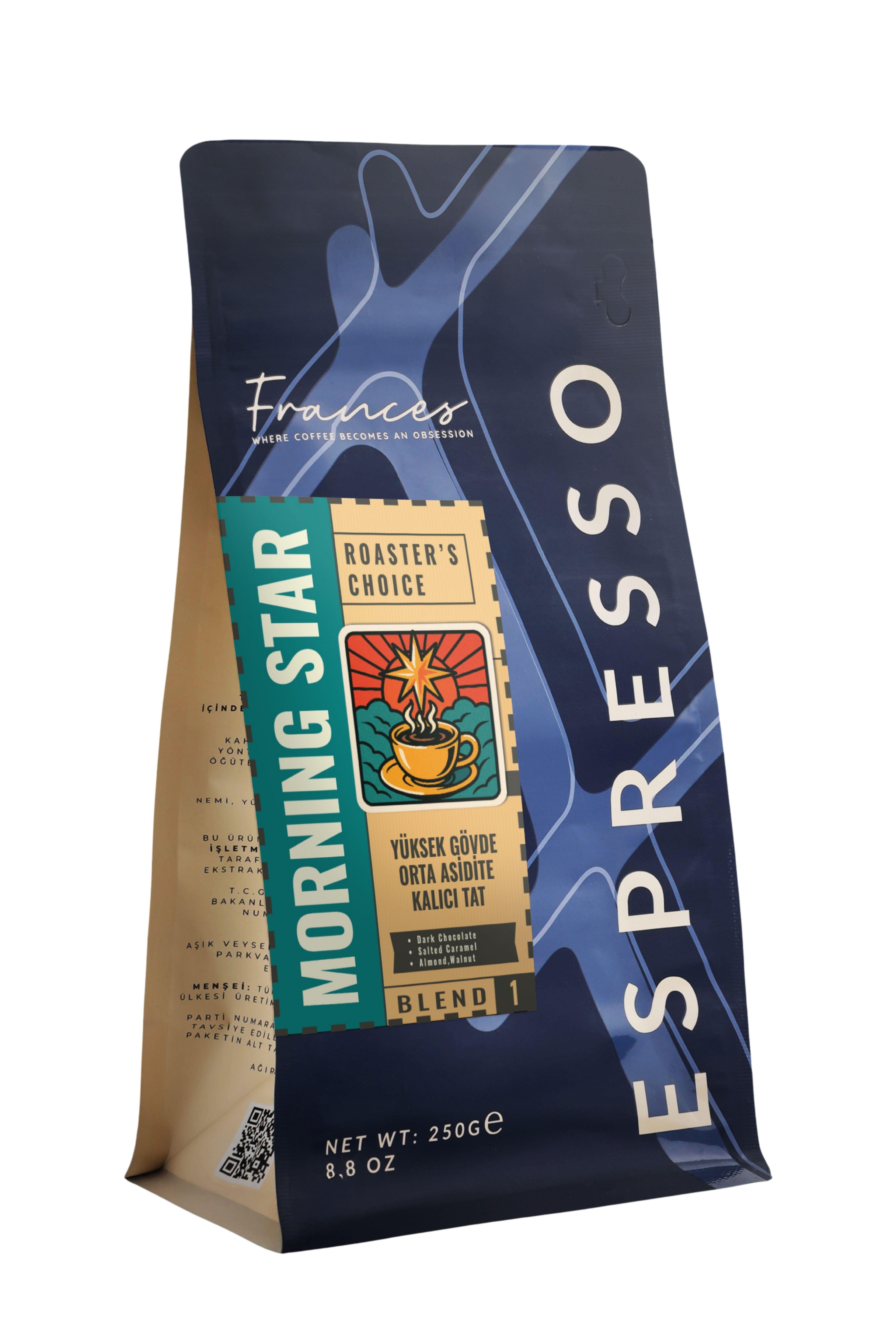 %100 Arabica Morning Star Espresso | Çekirdek Kahve | 3X250 GR
