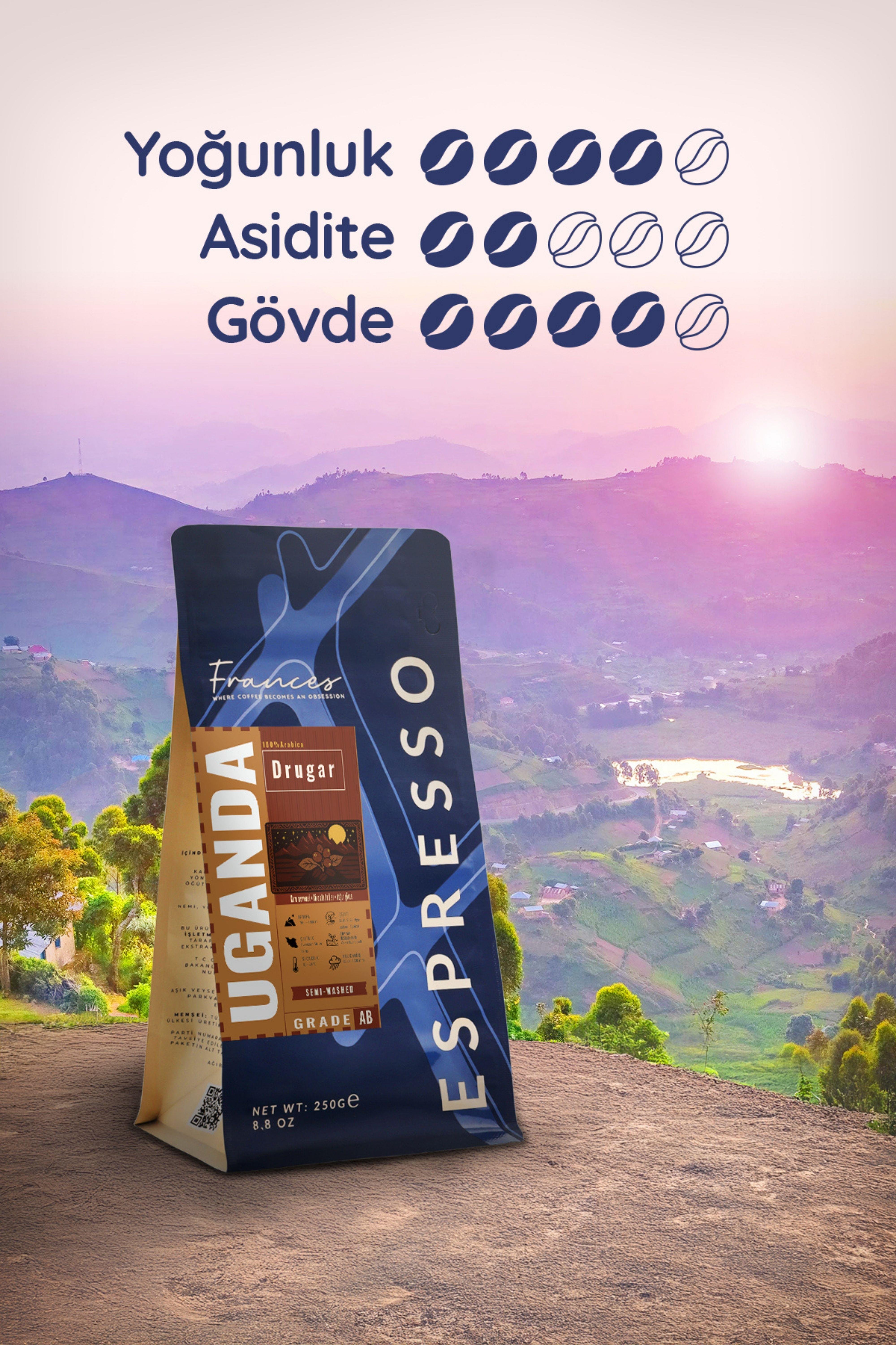 %100 Arabica Uganda Drugar Espresso | Çekirdek Kahve | 250 GR