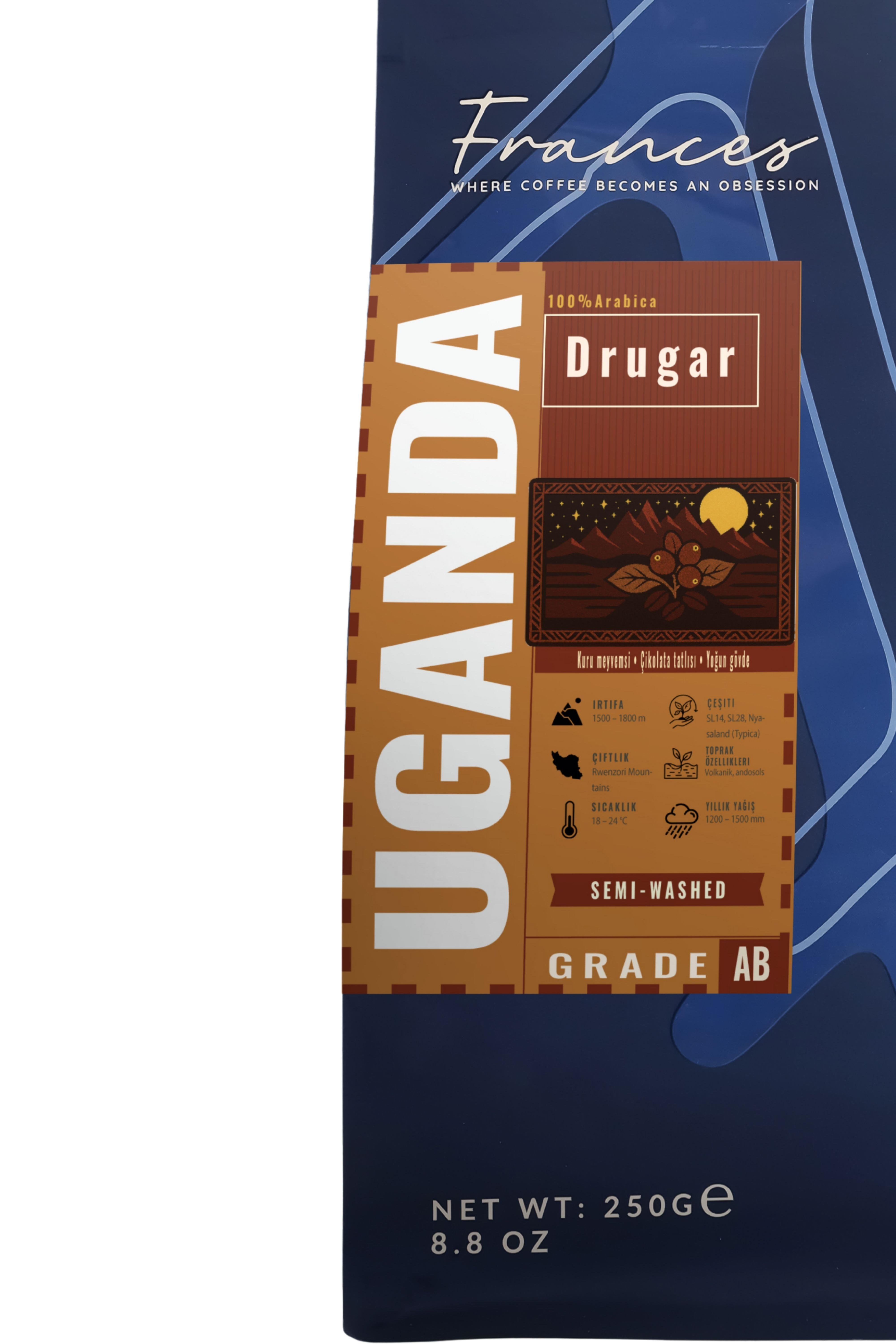%100 Arabica Uganda Drugar Espresso | Çekirdek Kahve | 250 GR
