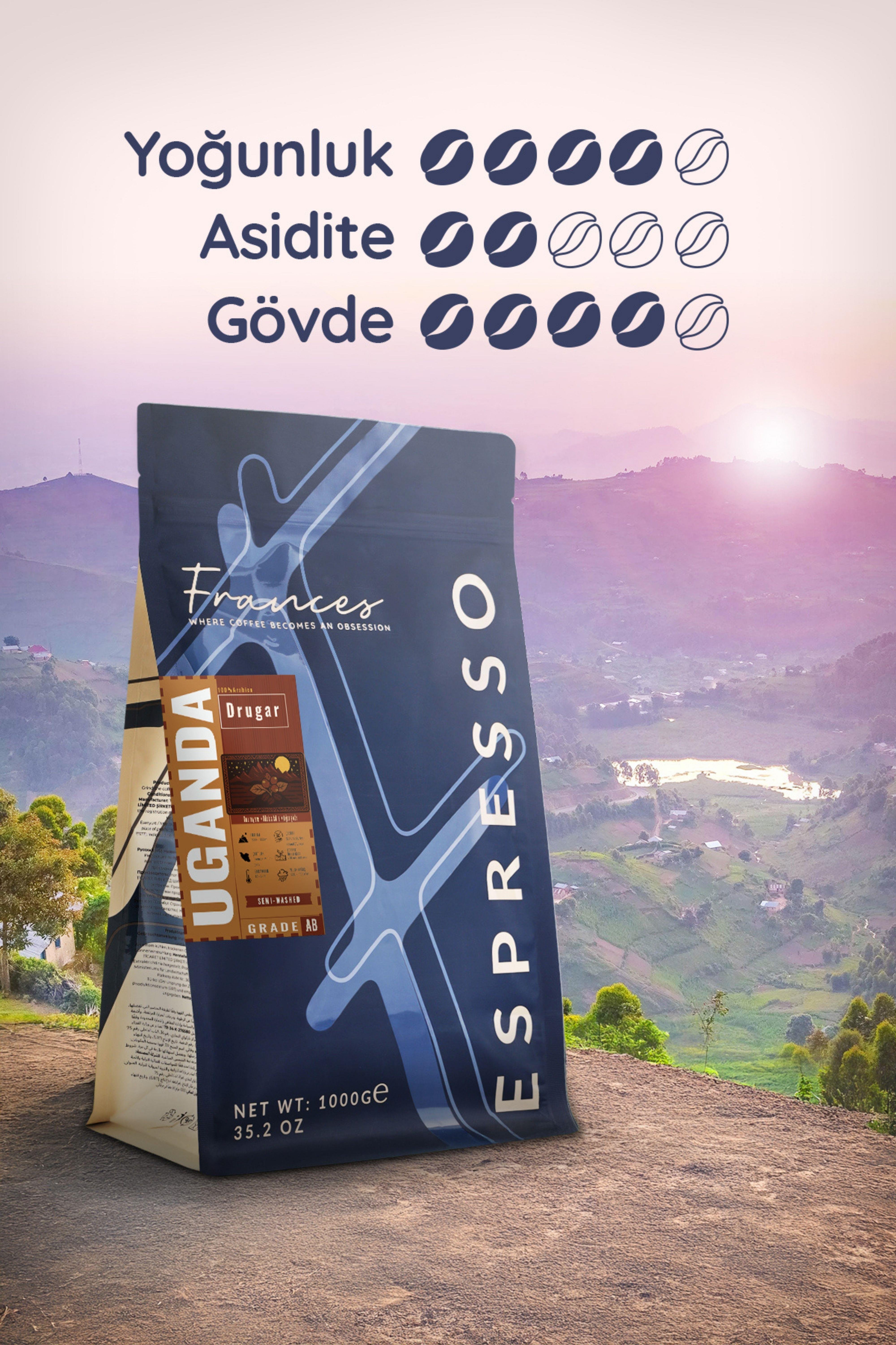 %100 Arabica Uganda Drugar Espresso | Çekirdek Kahve | 1000 GR