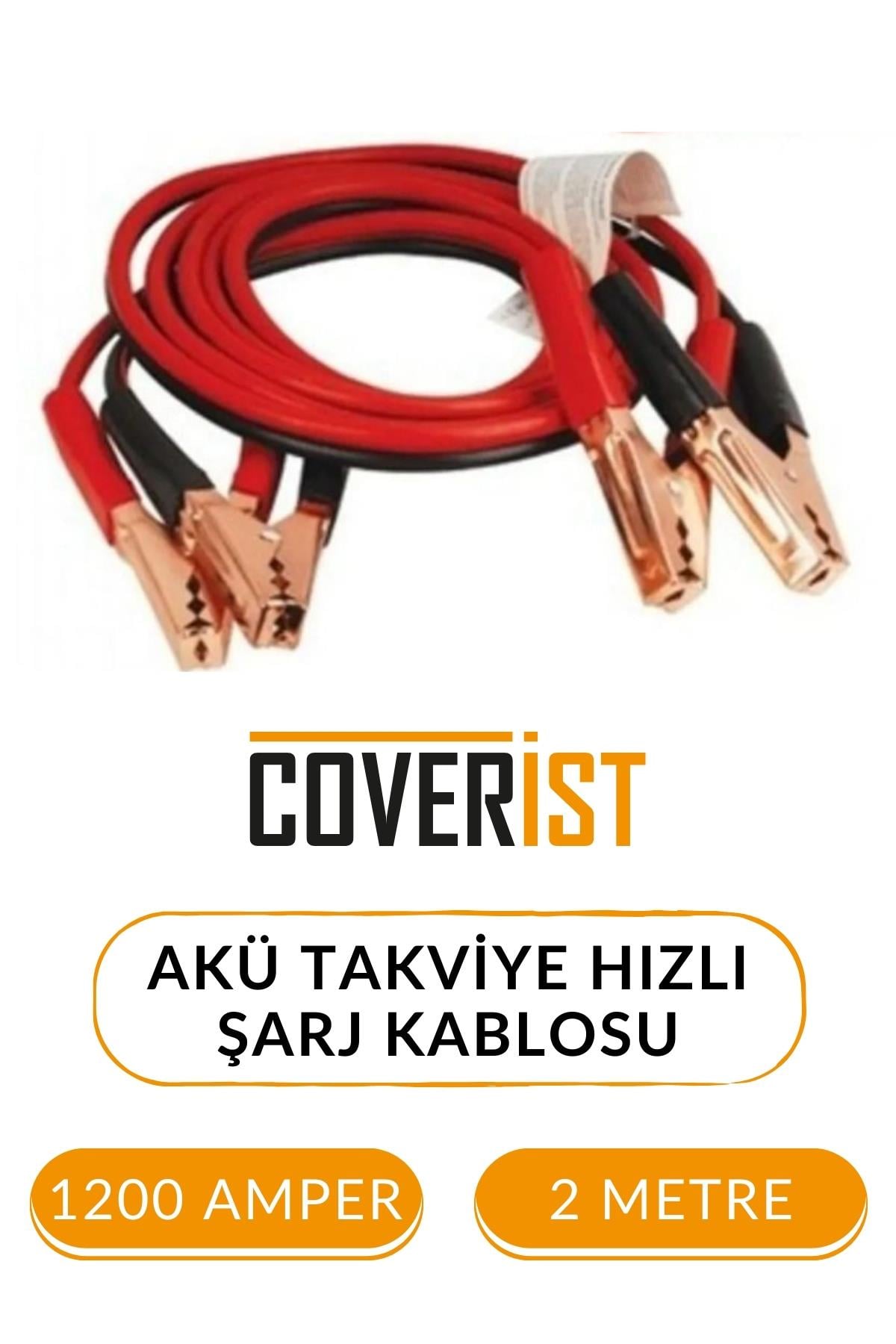 2 Metre Akü Takviye Şarj Kablosu 1200 Amper