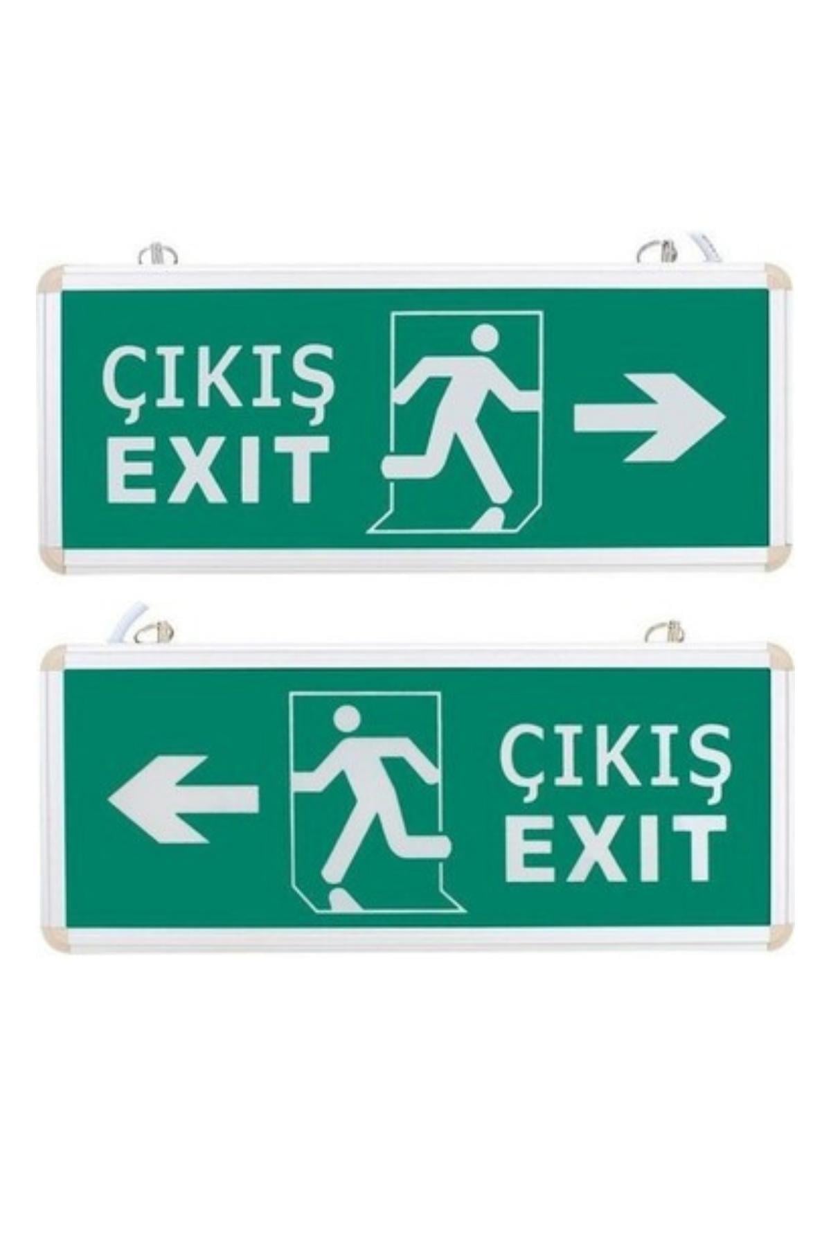 Acil Çıkış Exit Tabela Sağ Sol Yön Armatür Ledli 3 Saat Akülü