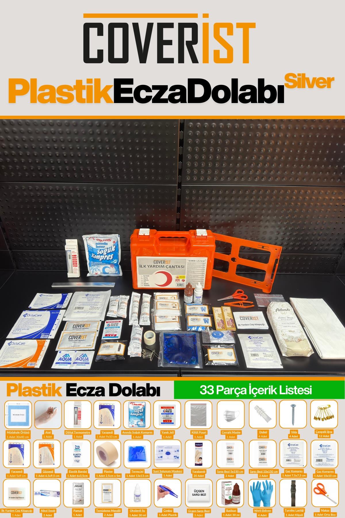 İş Yeri İlk Yardım Çantası Ecza Dolabı Acil Müdahale Seti - Silver Paket