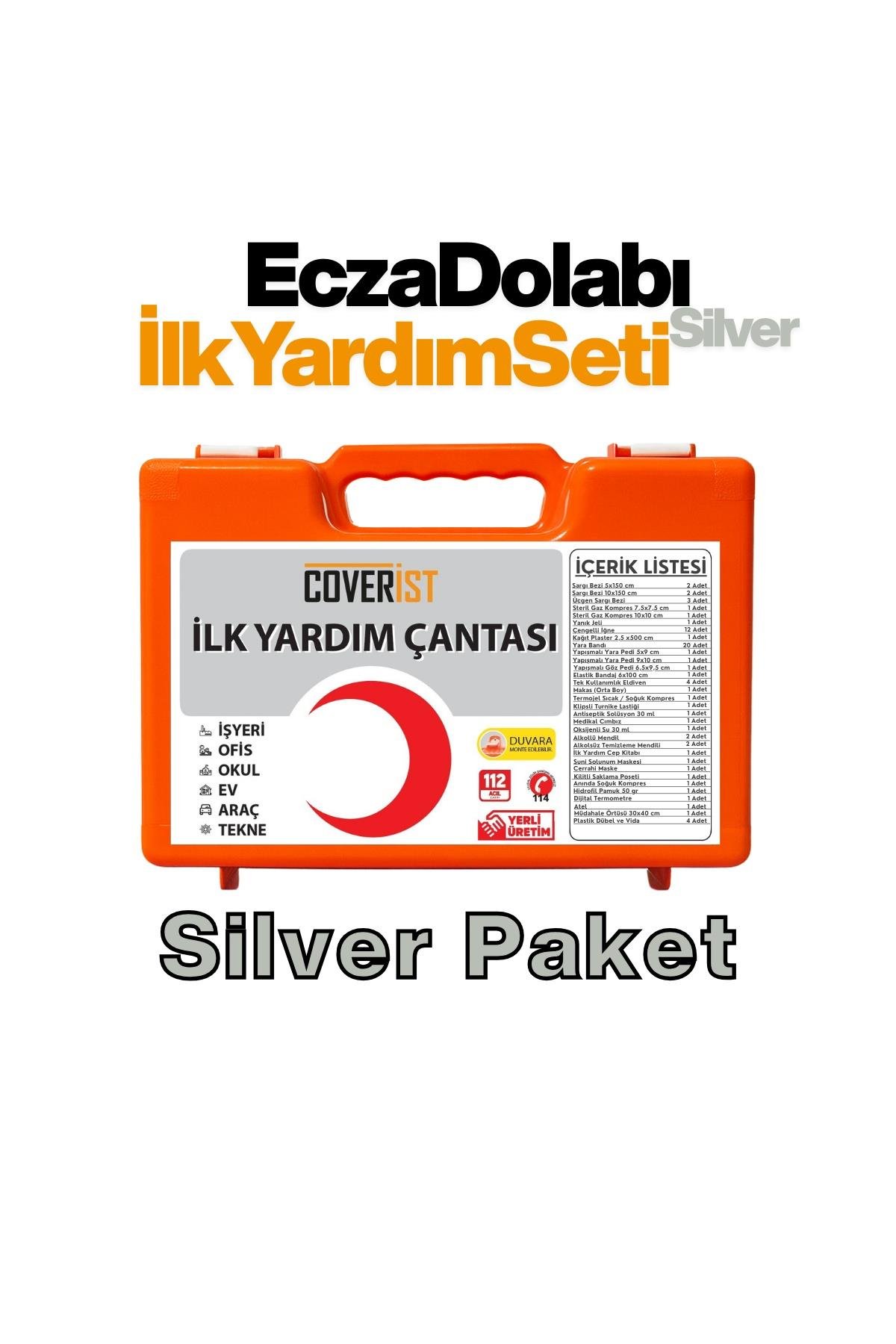 İş Yeri İlk Yardım Çantası Ecza Dolabı Acil Müdahale Seti - Silver Paket