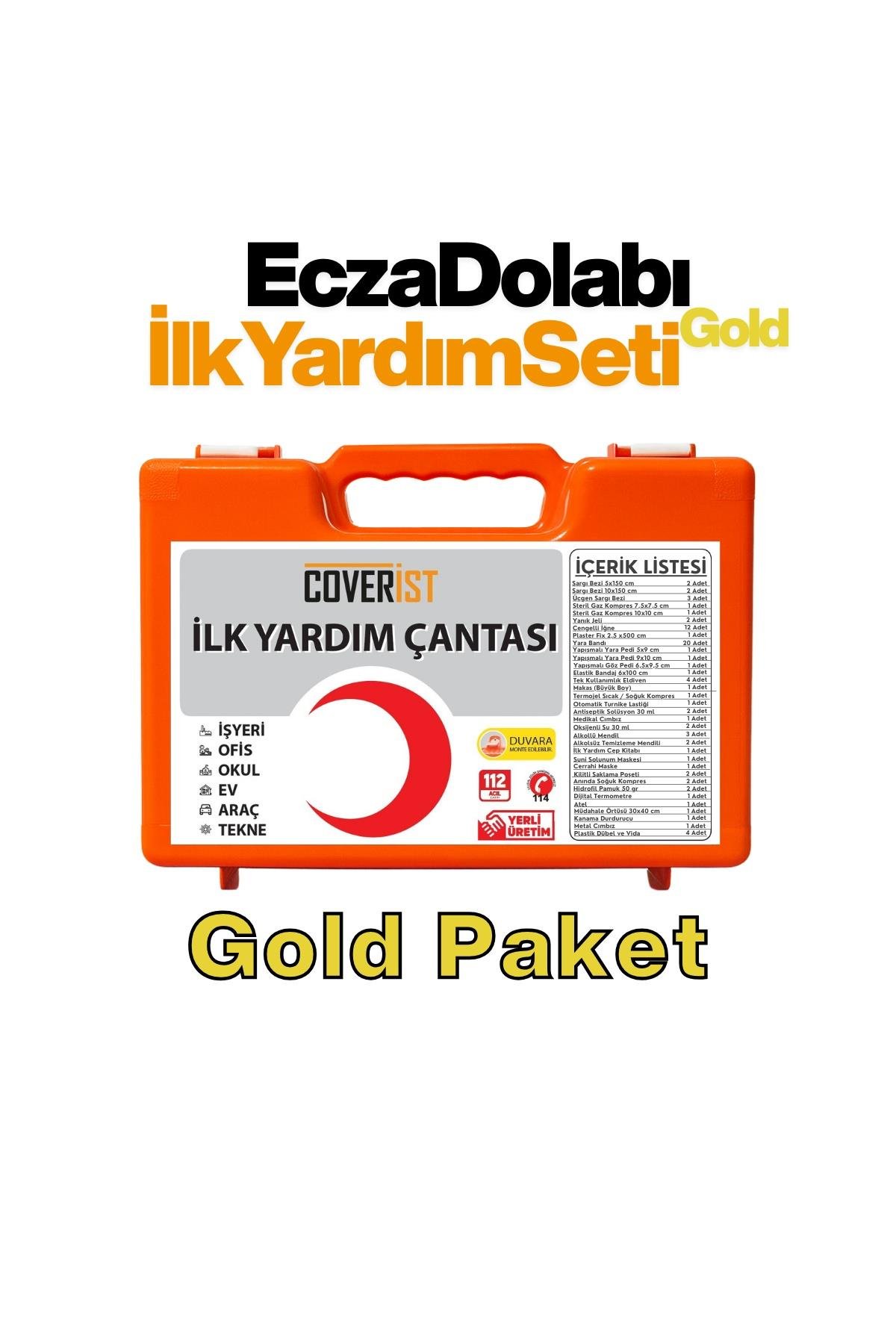 İş Yeri İlk Yardım Çantası Ecza Dolabı Acil Müdahale Seti - Gold Paket