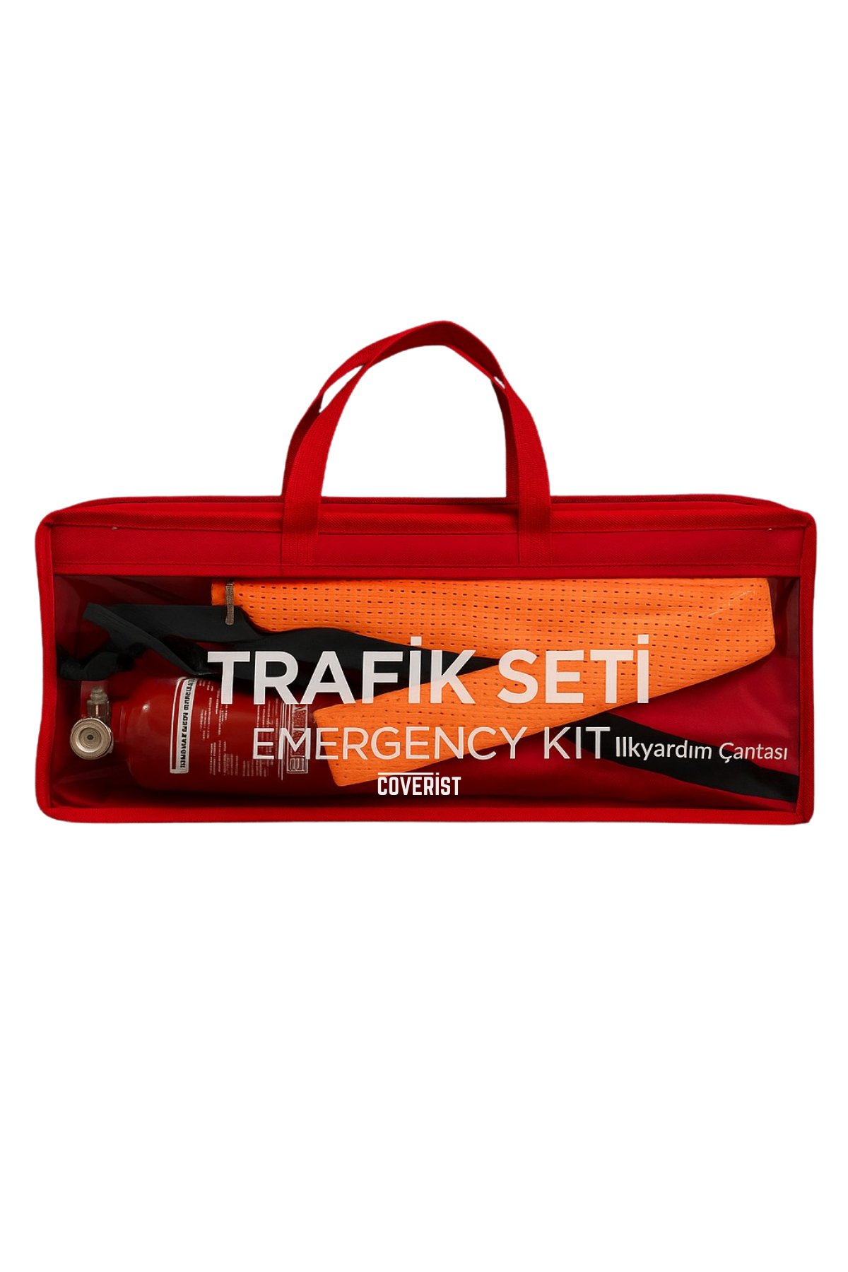 Trafik ve İlk Yardım Seti - Muayene Uyumlu 1 KG Araç Yangın Tüpü - 2 Adet Reflektör - Silver Pack