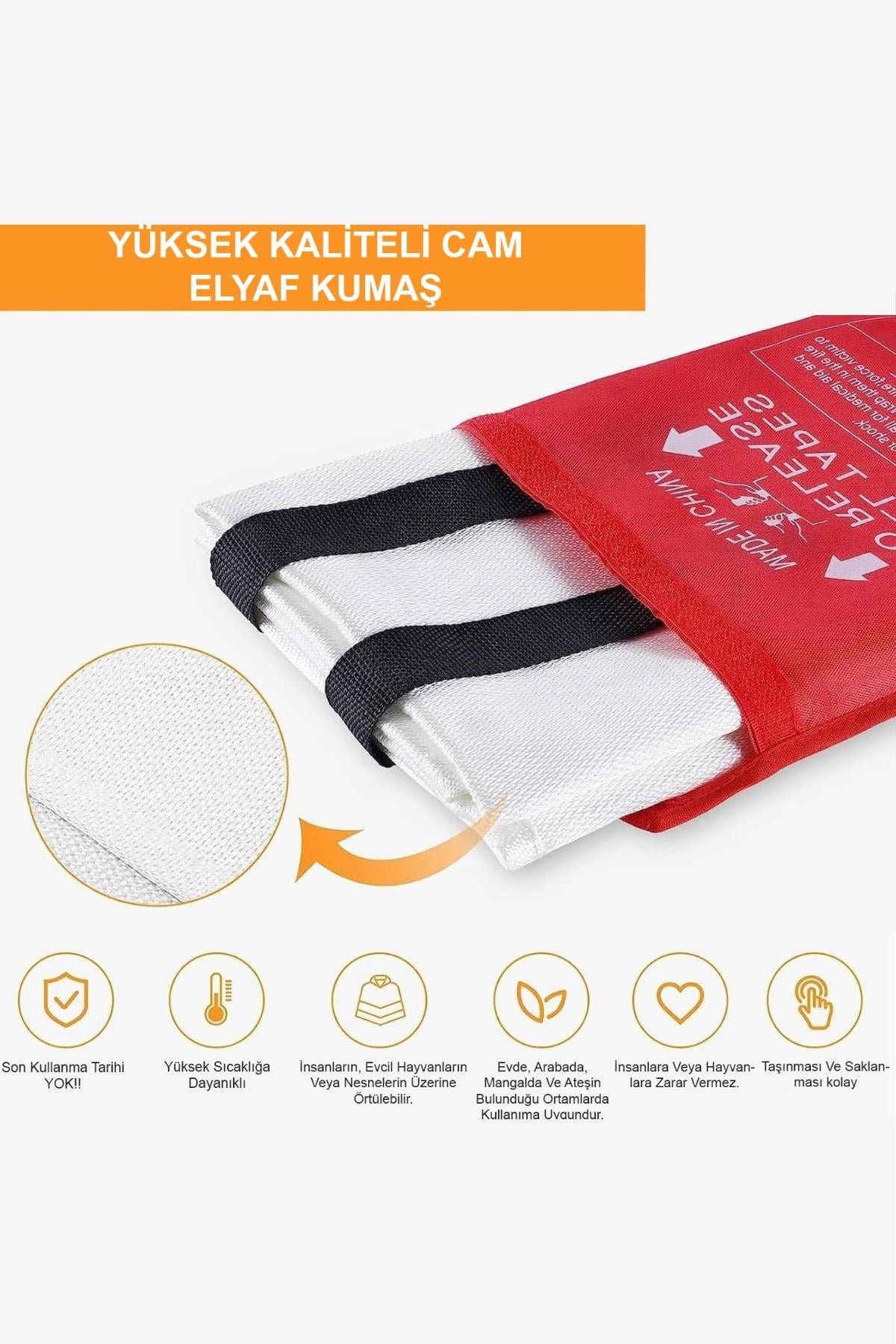 Yangın Söndürme Battaniyesi Çantalı 100x100 Cm Sertifikalı