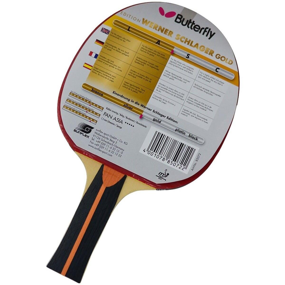 Butterfly Werner Schlager Gold Masa Tenisi Raketi