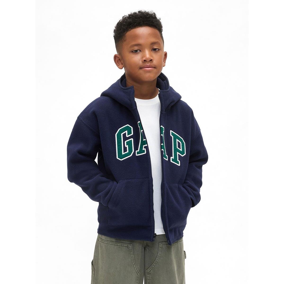 Gap Erkek Çocuk VintageSoft Gap Logo Fermuarlı Sweatshirt - 801449