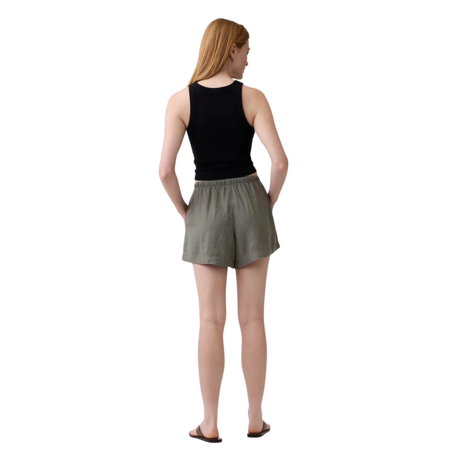 Gap High Rise Pull-On Keten Şort - 884125