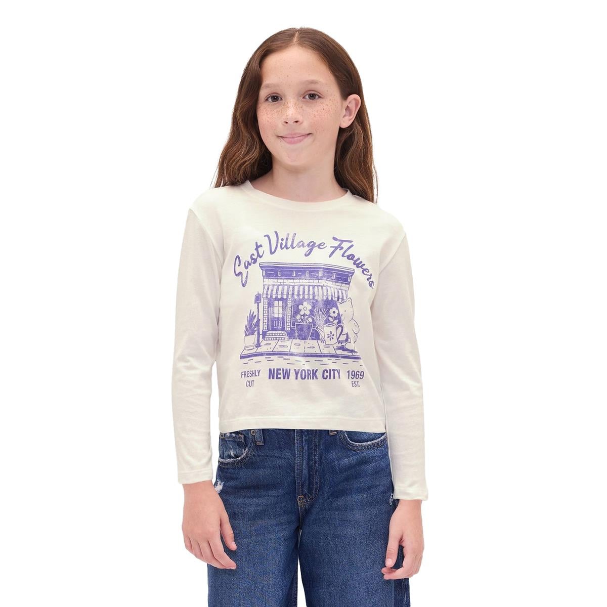 Gap Kız Çocuk Relaxed Grafik Logo T-Shirt -817650
