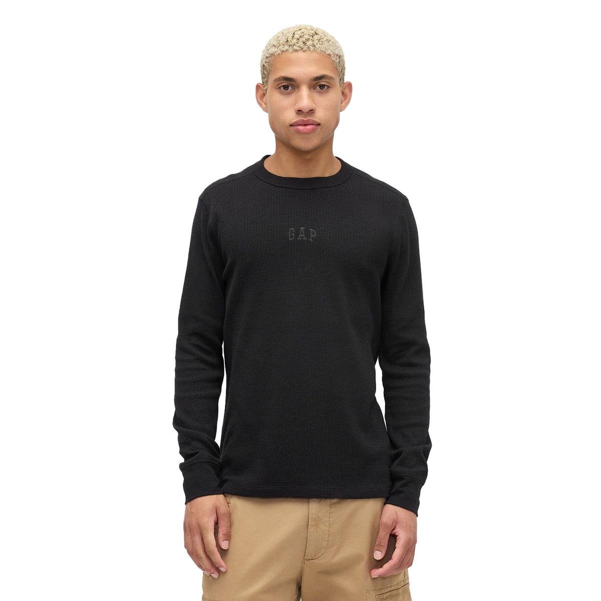 Gap Logo Waffle-Knit Bisiklet Yaka T-Shirt - 795644